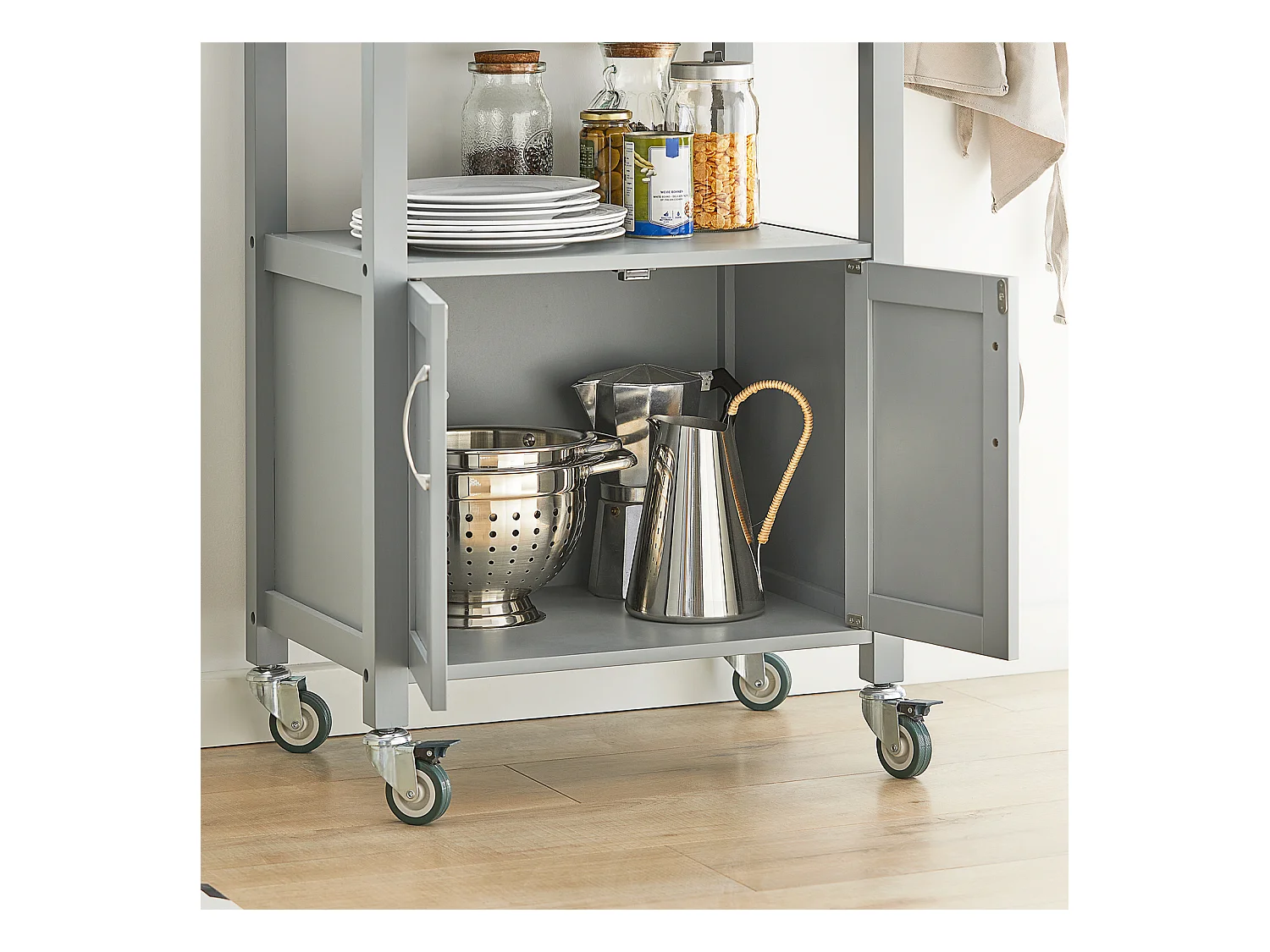 SoBuy armário de cozinha, carrinho de cozinha, carrinho de cozinha com rodas FKW22-HG