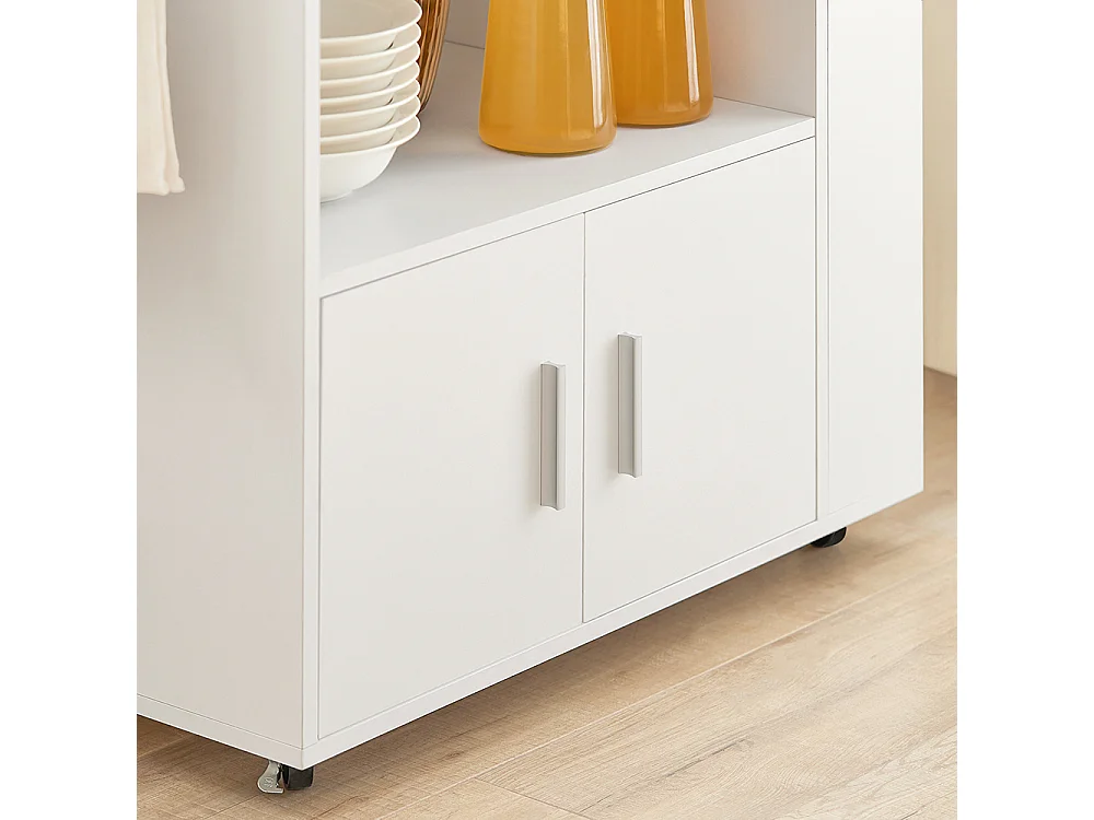 Carrello da cucina legno Mobiletto cucina salvaspazio con cassetto e armadietto 82x46x88 cm Bianco FKW113-WN SoBuy