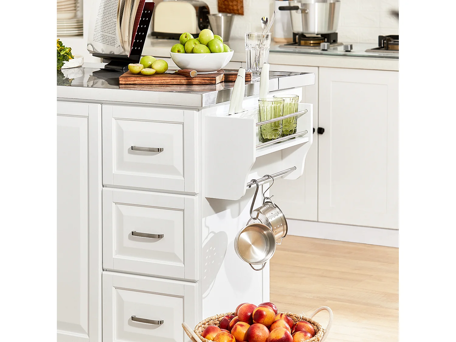 Desserte Sur Roulettes - Plans De Travail Rabattables En Acier Inox, Fkw41-st