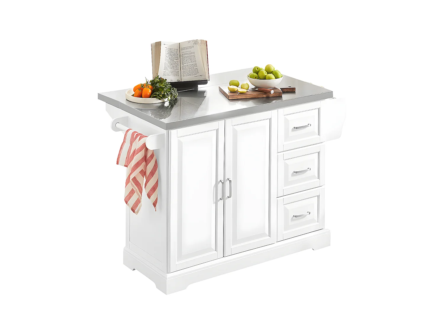 Desserte Sur Roulettes - Plans De Travail Rabattables En Acier Inox, Fkw41-st