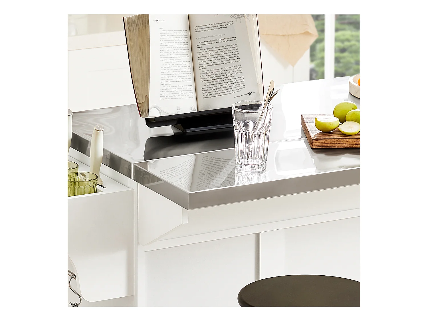 Wyspa kuchenna na kółkach i stalowym blatem FKW41-ST