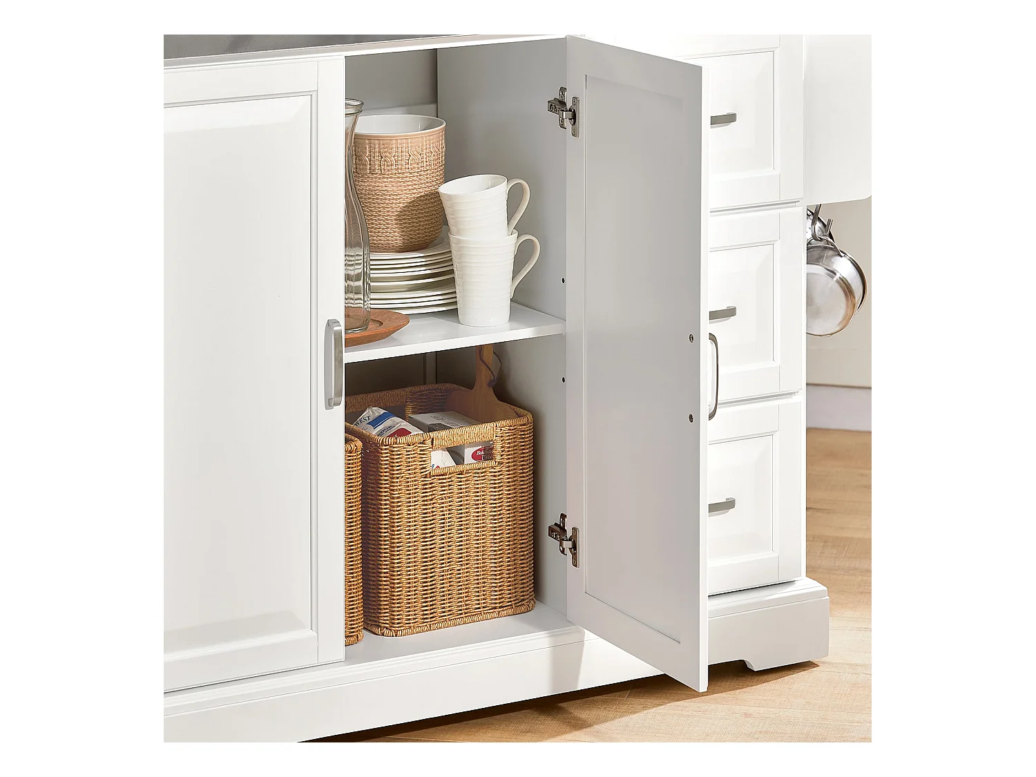 Wyspa kuchenna na kółkach i stalowym blatem FKW41-ST