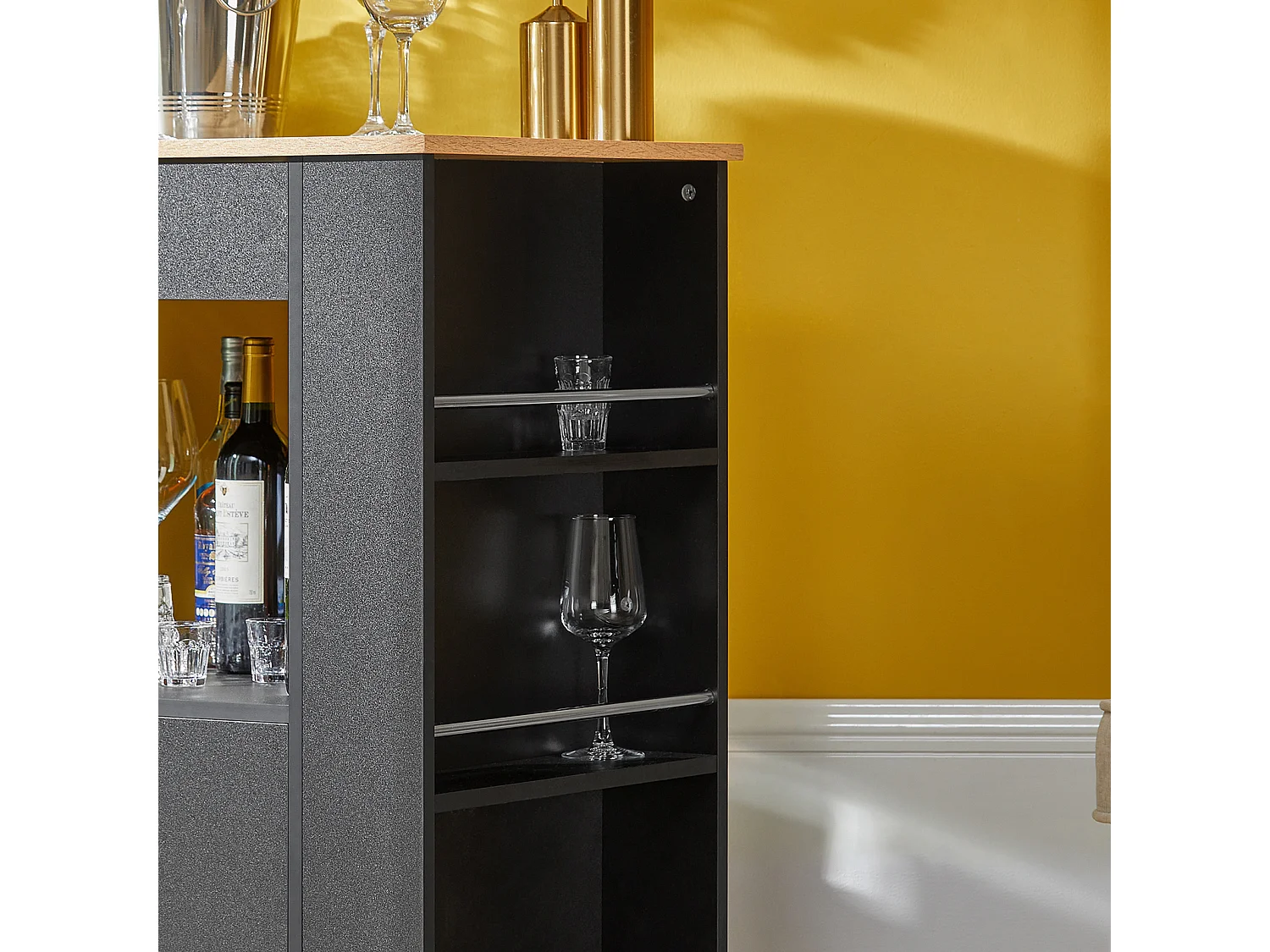 Küchenwagen FKW113-SCH 82 x 88 x 46 cm Schwarz