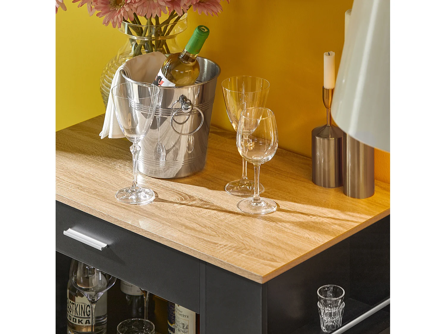 Küchenwagen FKW113-SCH 82 x 88 x 46 cm Schwarz