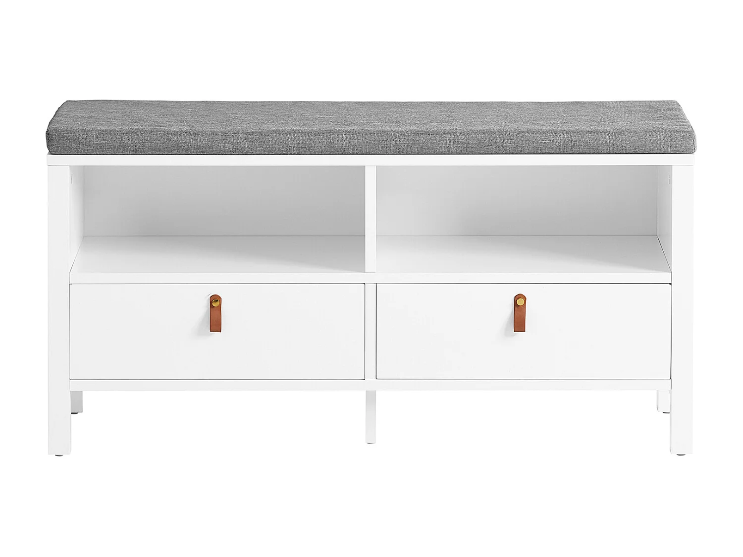 SoBuy FSR106-W Opbergbank met gewatteerd kussen Lage kast Ingang Schoenenkist Comfortabele bank