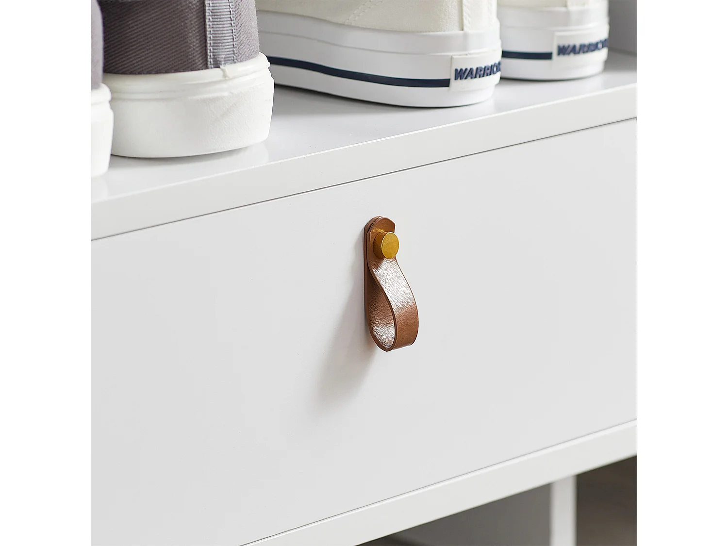 SoBuy FSR106-W Opbergbank met gewatteerd kussen Lage kast Ingang Schoenenkist Comfortabele bank