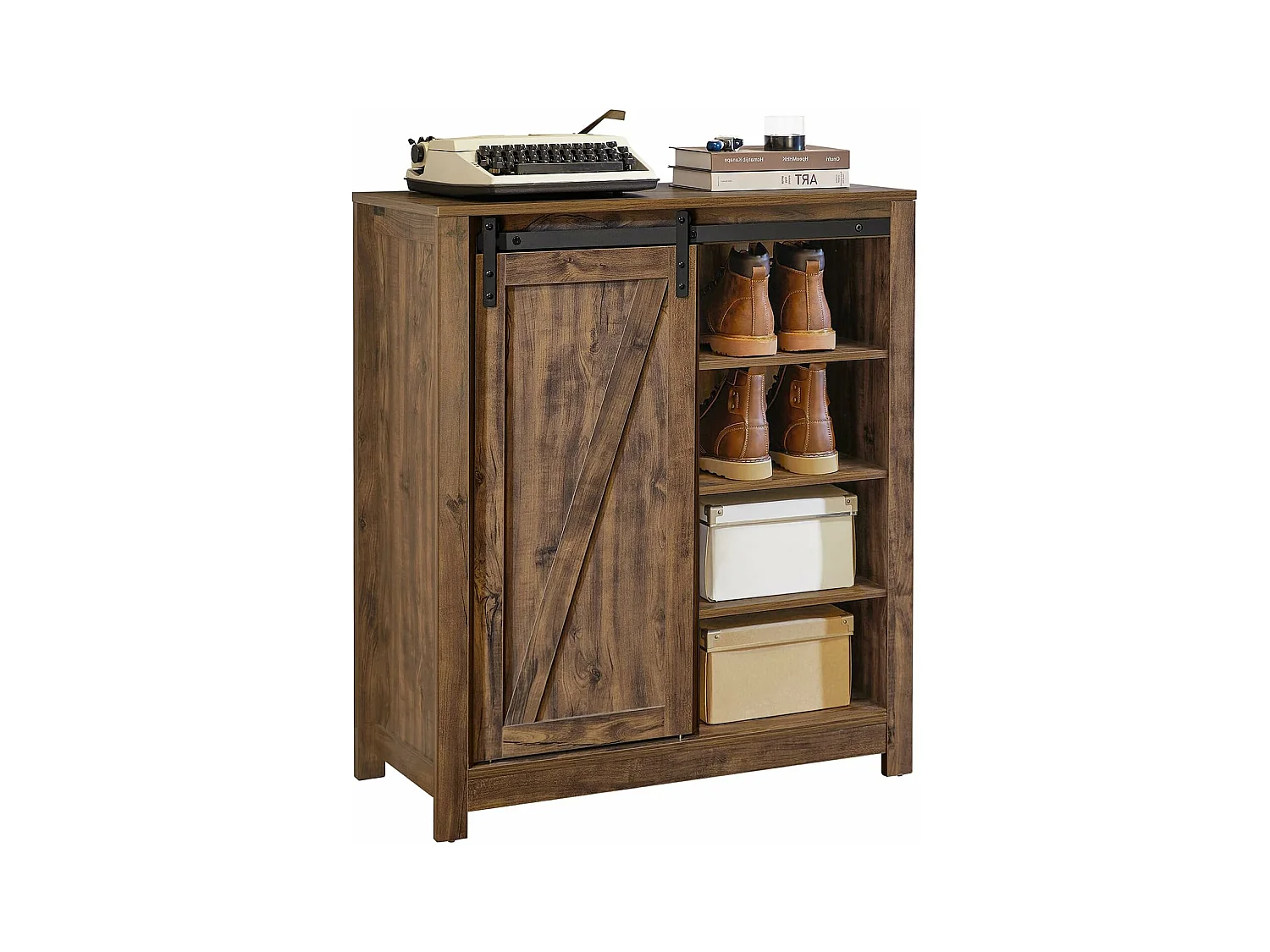 SoBuy FSB59-N Onderkast Kolomkast Opbergkast Ladekast met schuifdeur Schoenenkast Schoenenkast, 80x35x92cm