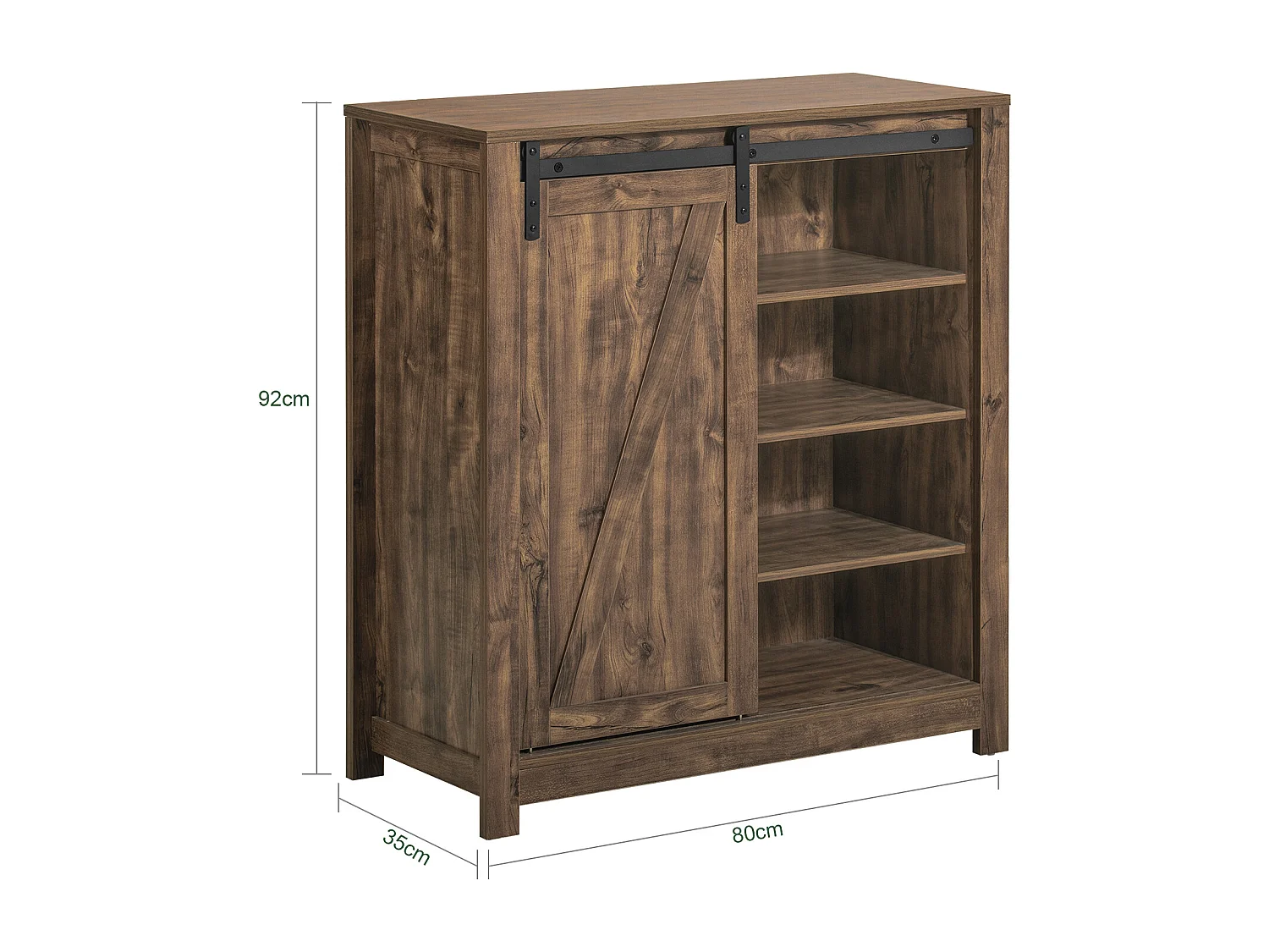 SoBuy FSB59-N Onderkast Kolomkast Opbergkast Ladekast met schuifdeur Schoenenkast Schoenenkast, 80x35x92cm