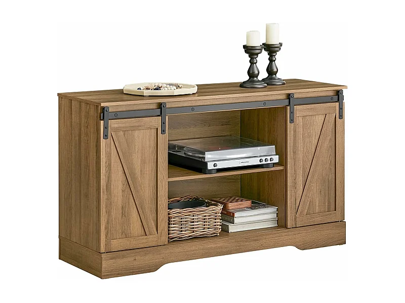 Commode Meuble Bas Buffet Avec Porte De Grange Coulissante Armoire À Chaussures , Fsb60-br