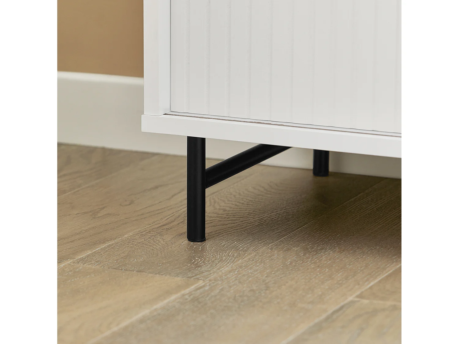 Meuble De Rangement, Armoire À Chaussures, Armoire Latérale Buffet Avec 2 Porte Coulissante, Fsb62-w