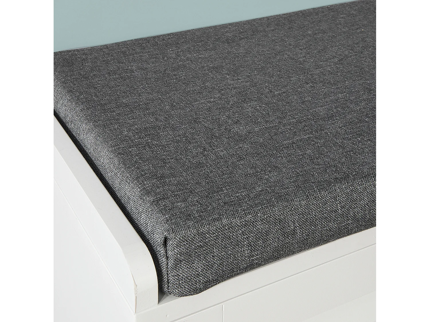 SoBuy FSR71-W Schoenenkast Schoenenrek Opbergruimte Witte Schoenenbank met zitkussen