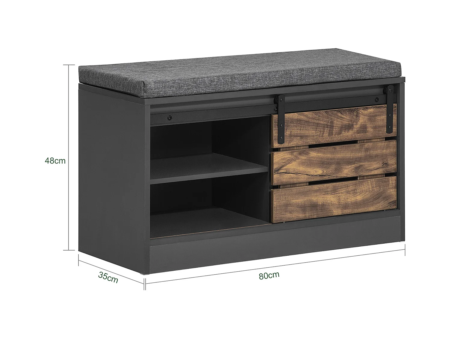 Ławka na buty z drzwiami przesuwnymi FSR120-HG