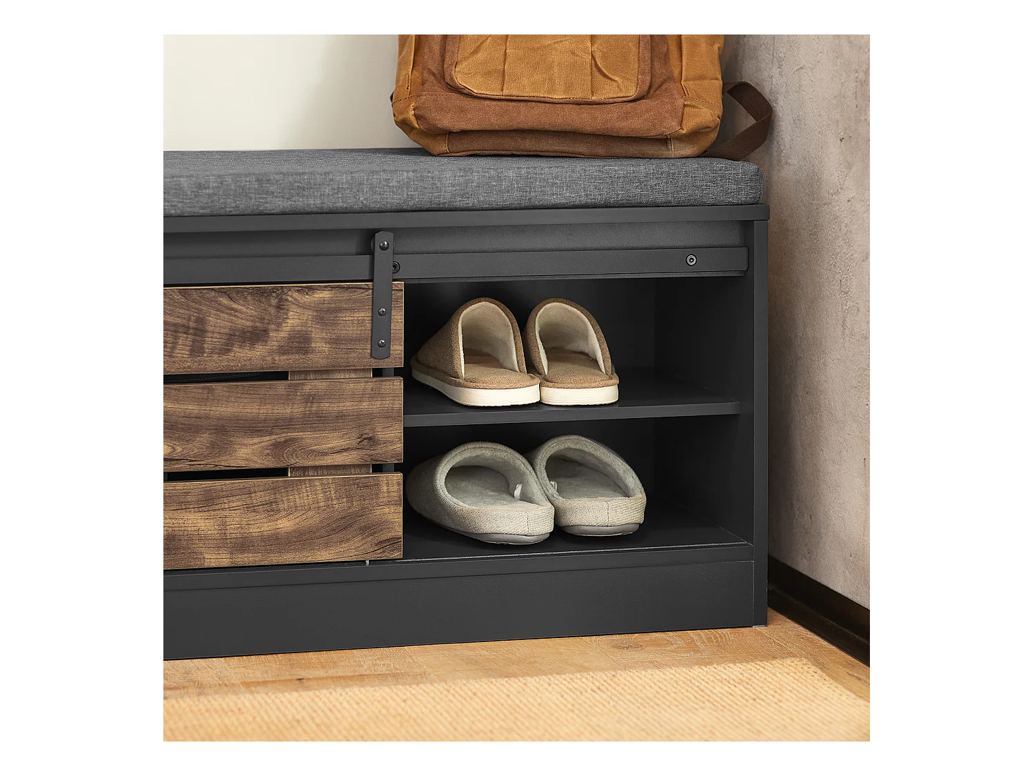 Ławka na buty z drzwiami przesuwnymi FSR120-HG