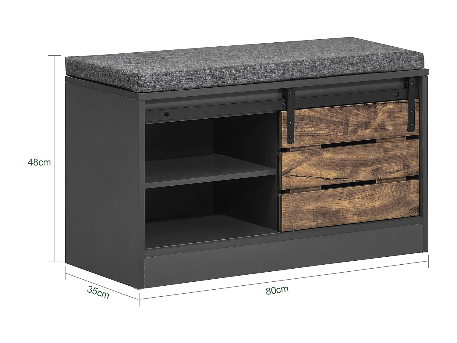 Banc À Chaussures Avec Porte Coulissante, Fsr120-hg