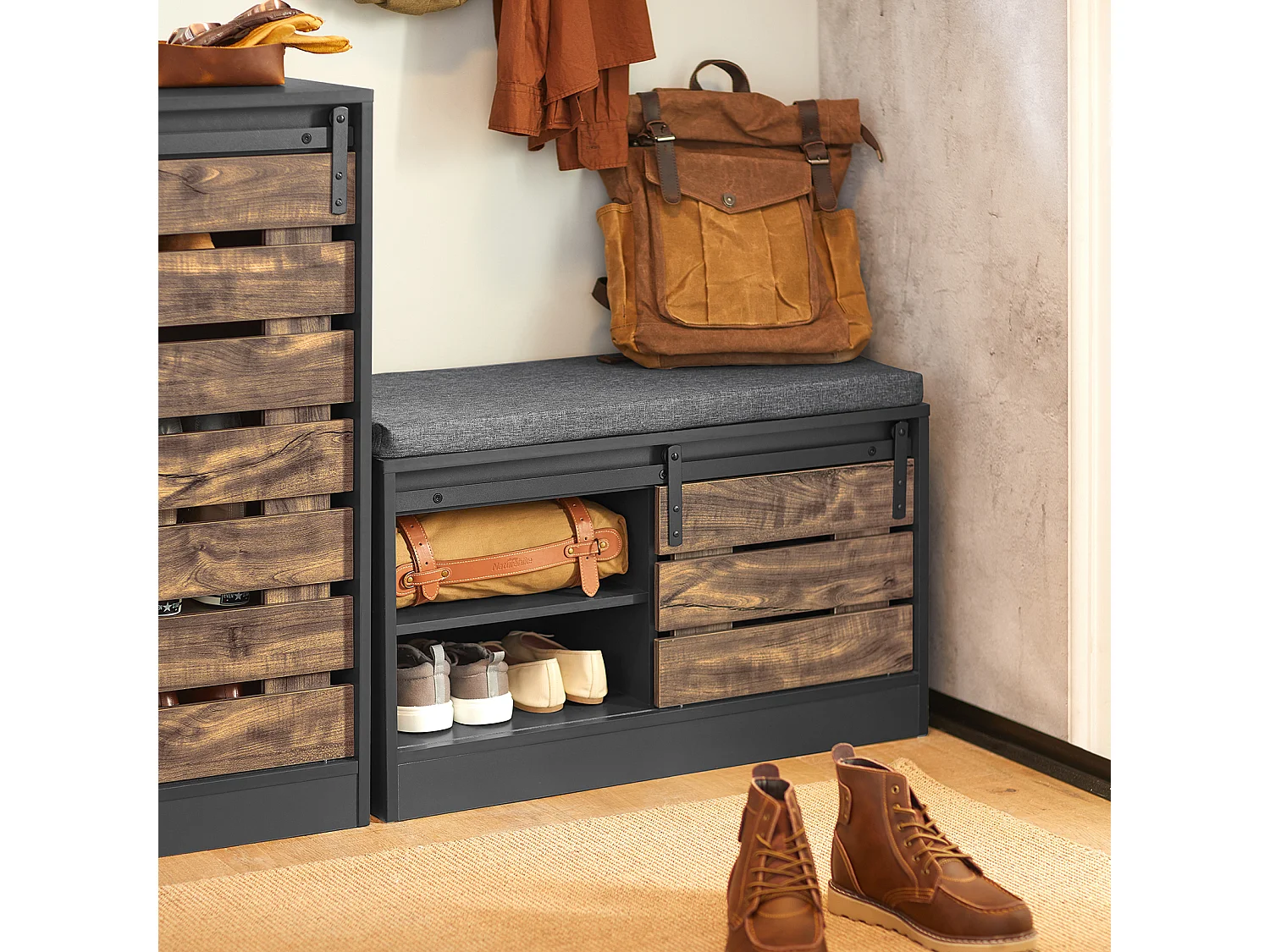 Banc À Chaussures Avec Porte Coulissante, Fsr120-hg