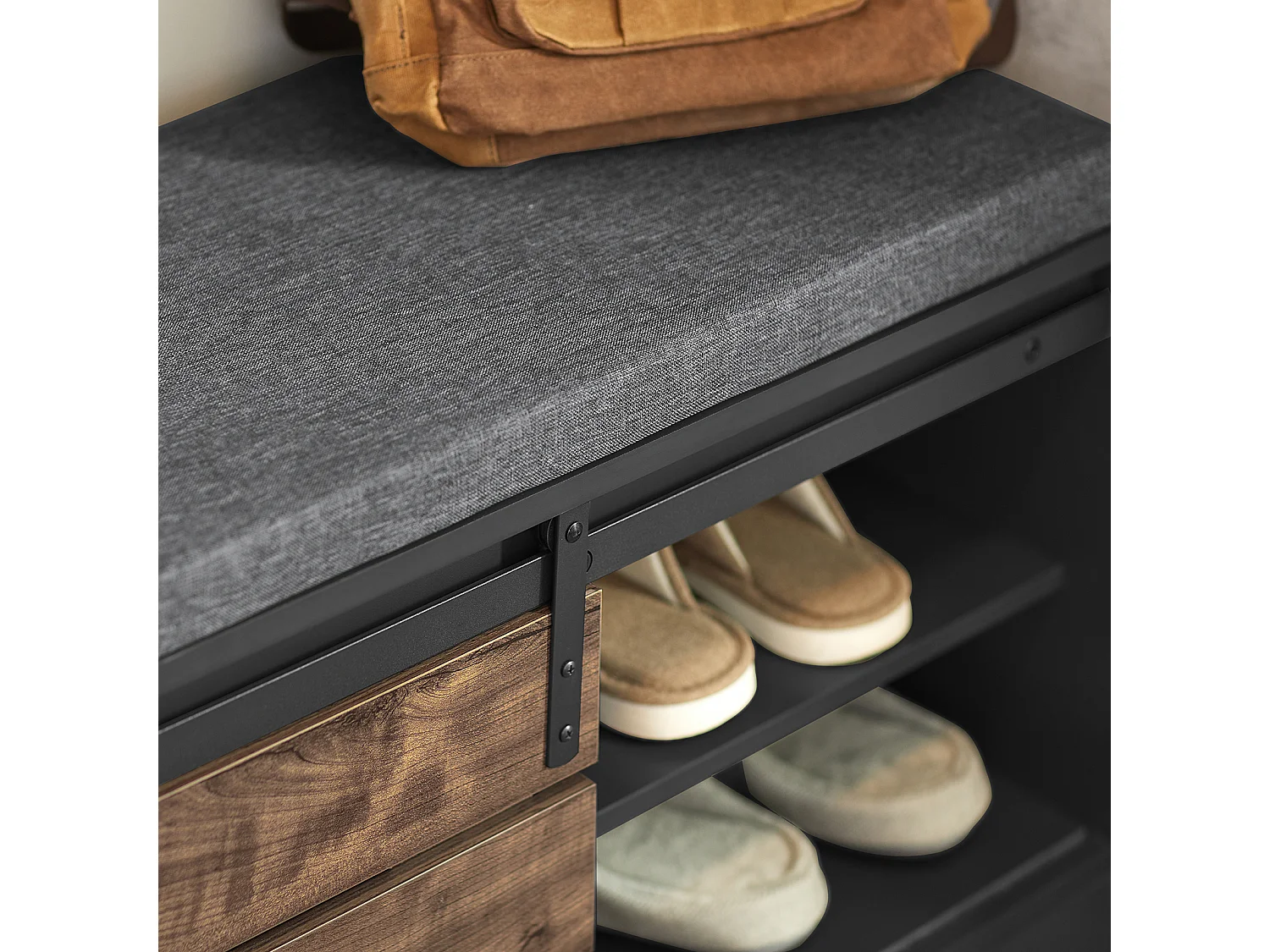 SoBuy FSR120-HG Schoenenopbergkast Schoenenkast Schoenenkist Inkomkast Opbergkast voor schoenen met schuifdeur - 80x35x48cm