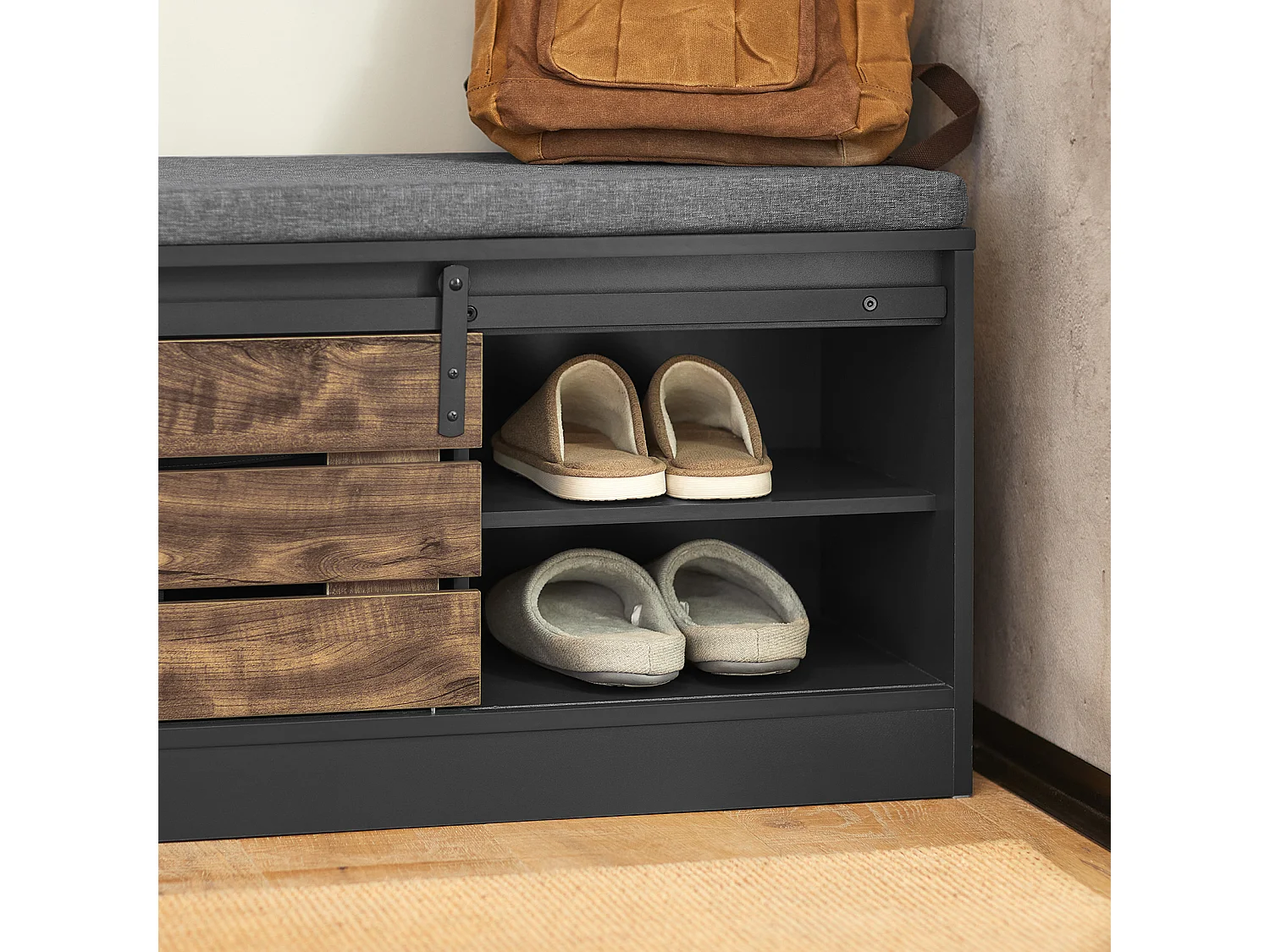 SoBuy FSR120-HG Schoenenopbergkast Schoenenkast Schoenenkist Inkomkast Opbergkast voor schoenen met schuifdeur - 80x35x48cm