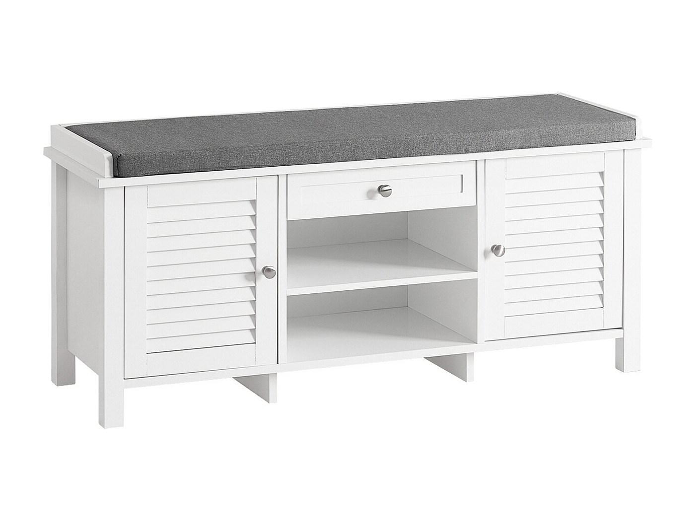 Panca Scarpiera Con Seduta SoBuy Bianco - Cassapanca Per Ingresso Con Ripiani Regolabili, L71xP35xA43 Cm - Foto 13