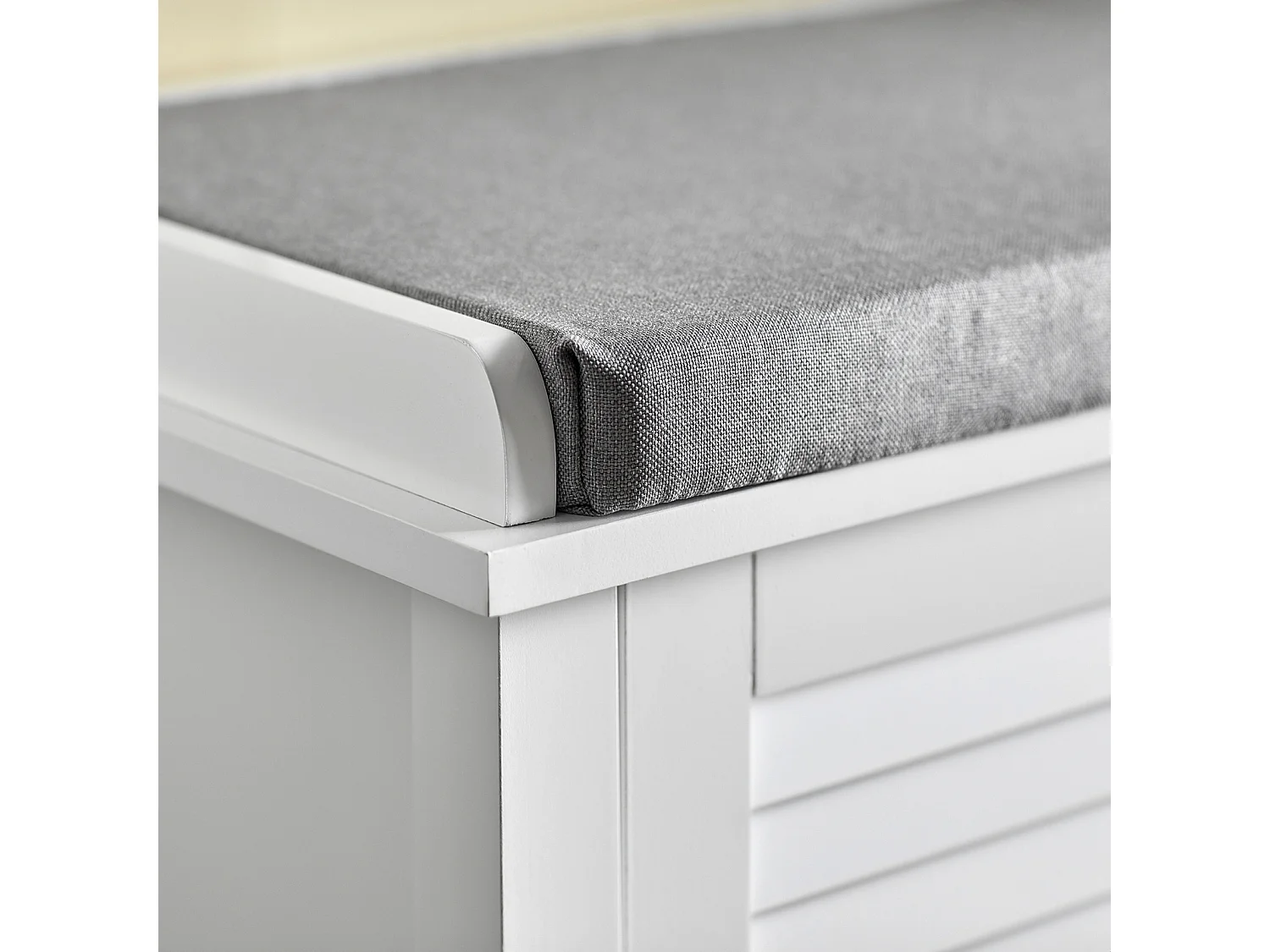 SoBuy FSR83-W Opbergbank met gestoffeerd kussen Lage kast Entree Schoenenkast Comfortabele bank