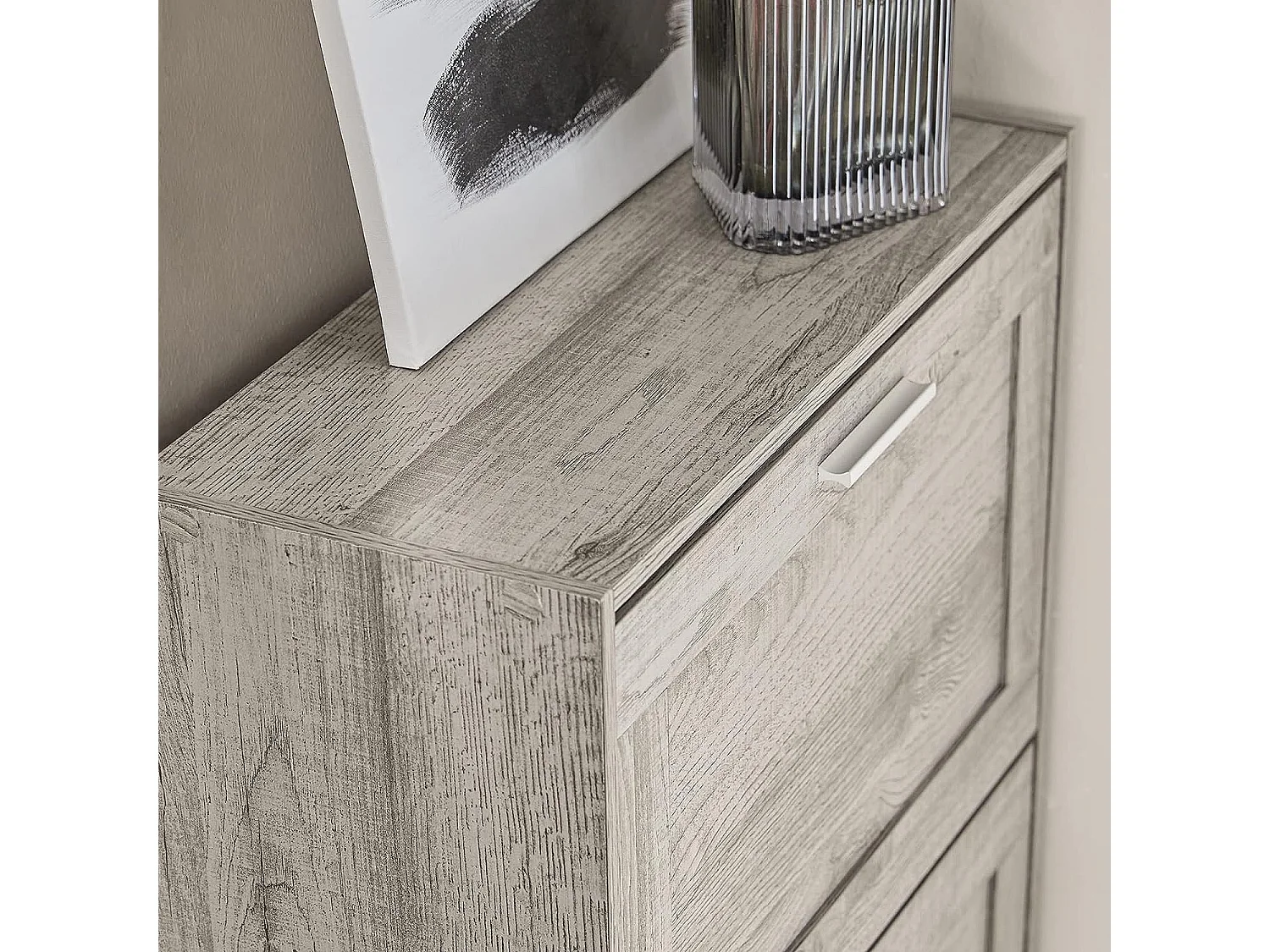 SoBuy FSR137-HG schoenenrek schoenenkast met 2 kleppen schoenenrek smal schoenencommode