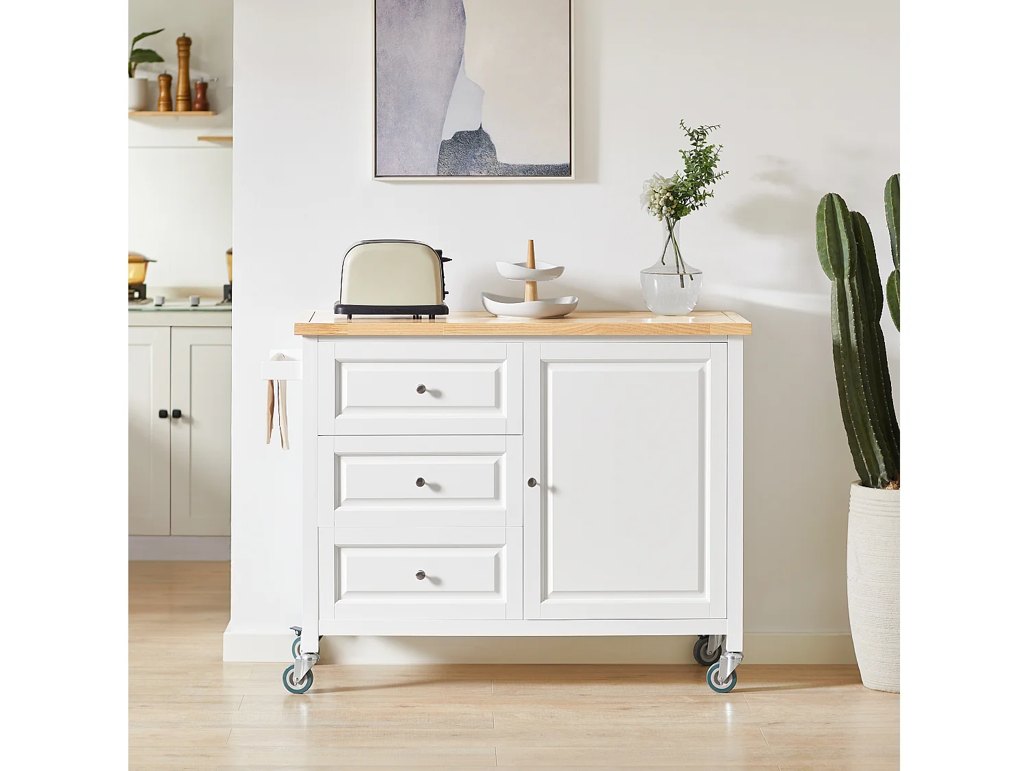 Kücheninsel FKW106-WN 120 x 92 x 45 cm Weiß