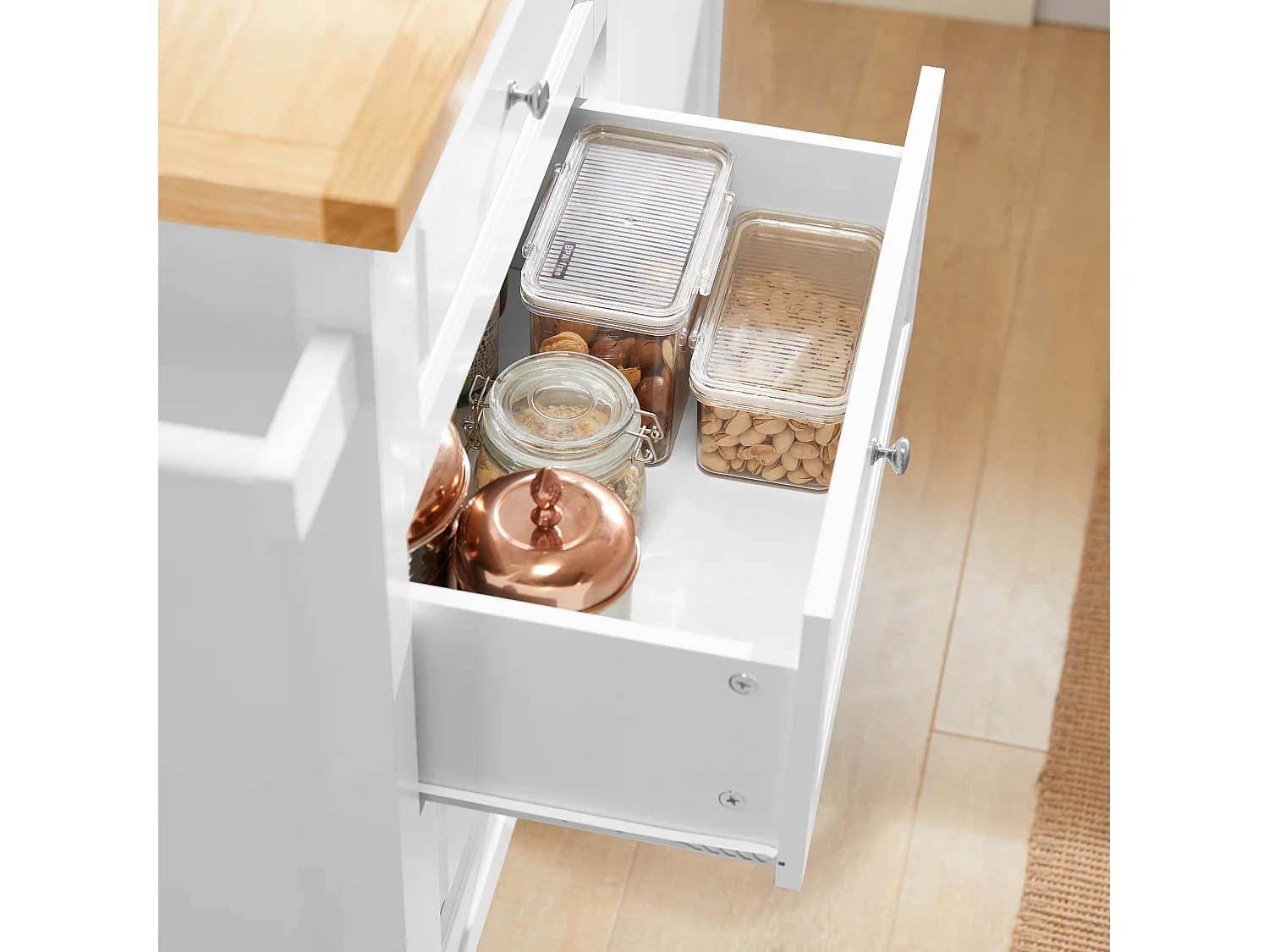 Kücheninsel FKW106-WN 120 x 92 x 45 cm Weiß