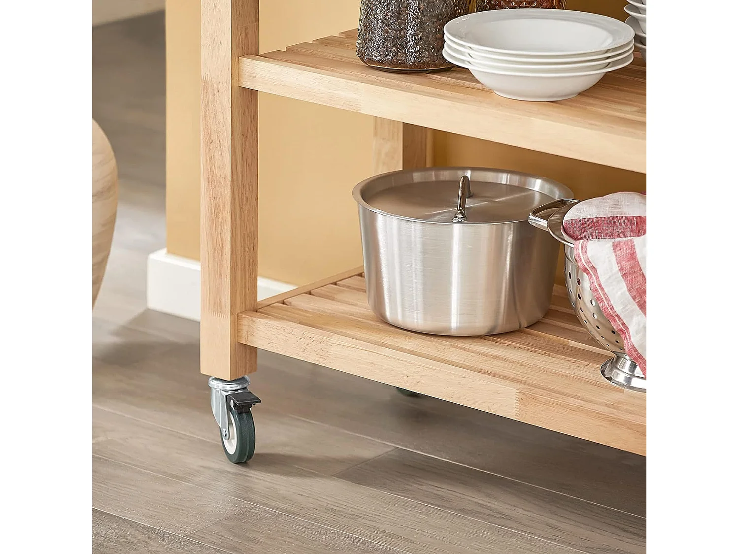 SoBuy armário de cozinha, carrinho de cozinha, carrinho de cozinha com rodas FKW24-N