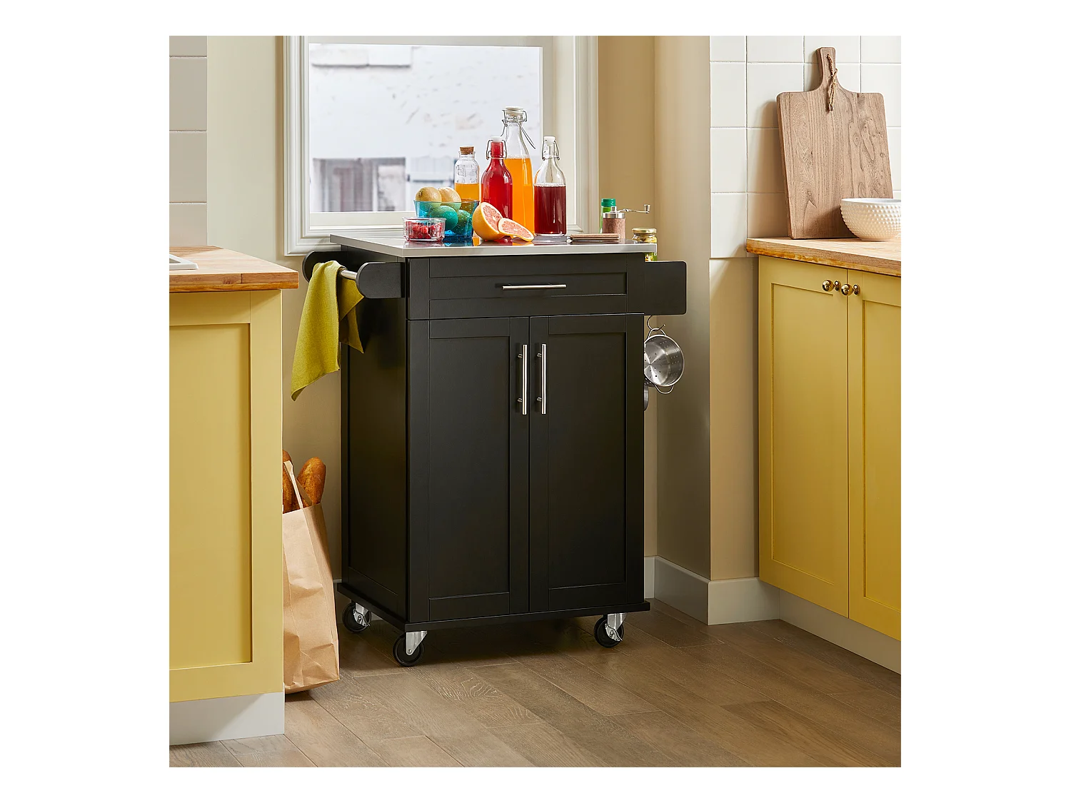 Wózek kuchenny ze stalowym blatem FKW110-SCH