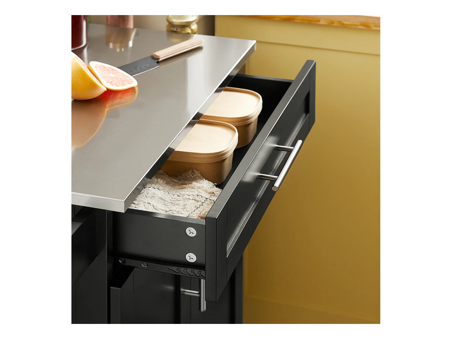 Wózek kuchenny ze stalowym blatem FKW110-SCH