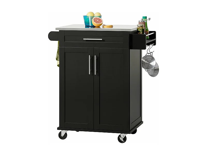 SoBuy FKW110-SCH Rolling Trolley Kitchen Cart Multifunctionele Rolling Storage Cabinet