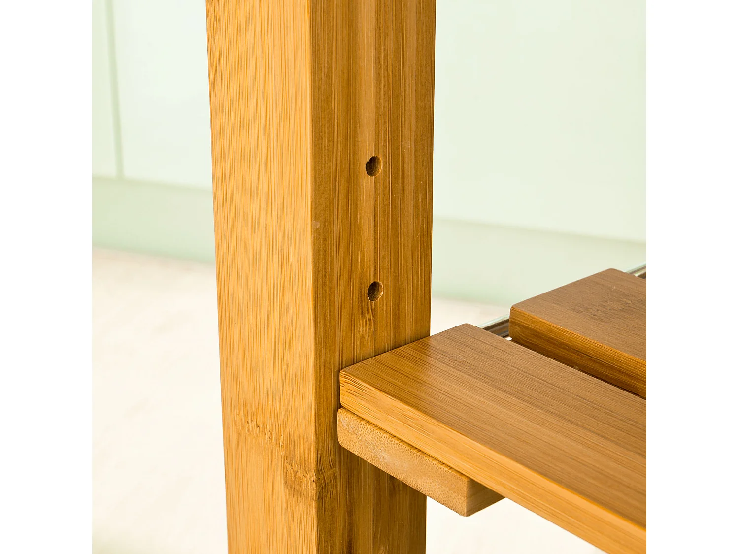 SoBuy FKW25-N Uitklapbare Keukentrolley Serveerwagen met Zwenkwielen - Bamboe