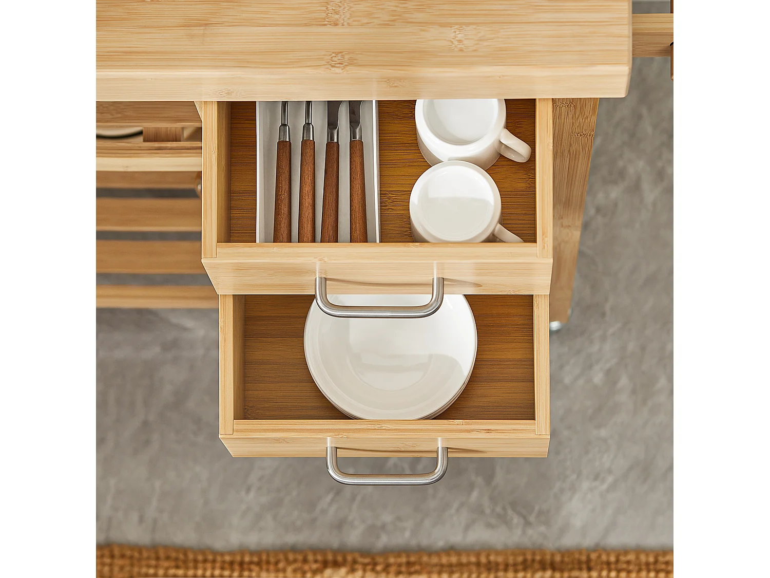 SoBuy armário de cozinha, carrinho de cozinha, carrinho de cozinha com rodas FKW26-N