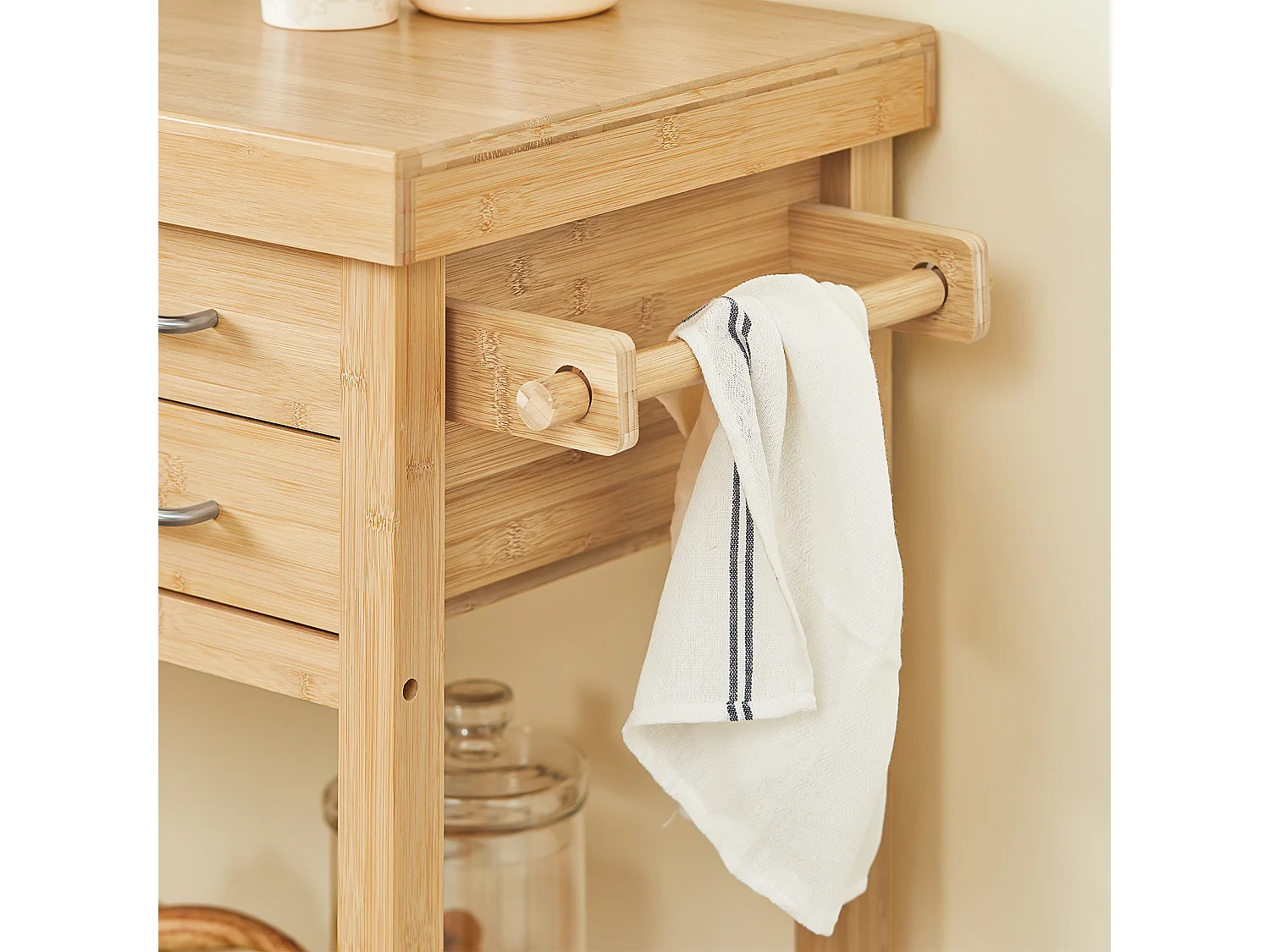 SoBuy armário de cozinha, carrinho de cozinha, carrinho de cozinha com rodas FKW26-N