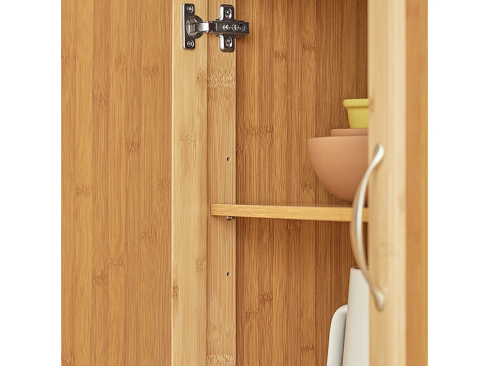 Bambusowy wózek kuchenny z blatem stali FKW13-N