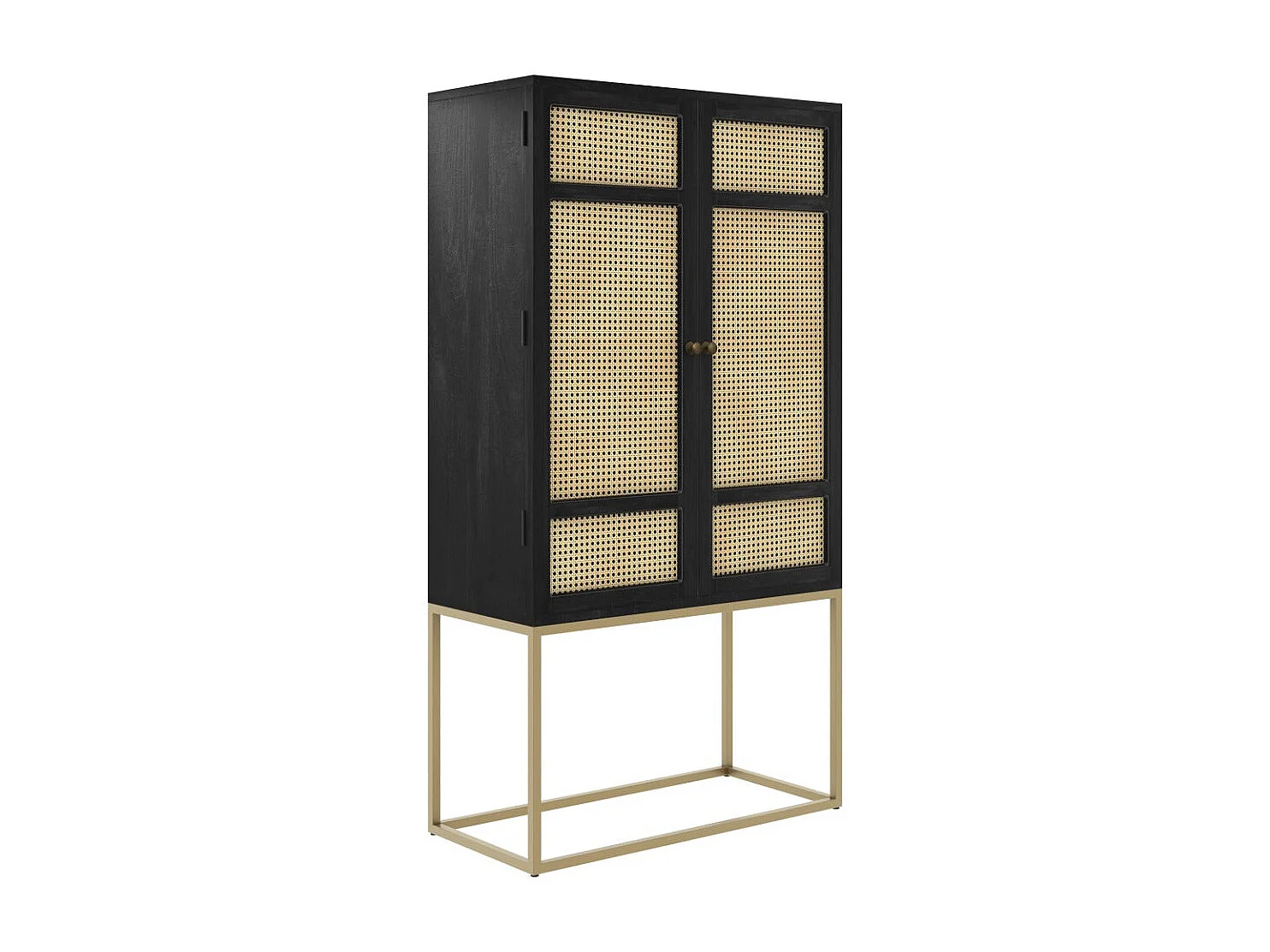 Armario madera negra y caña 2 puertas - Shellona