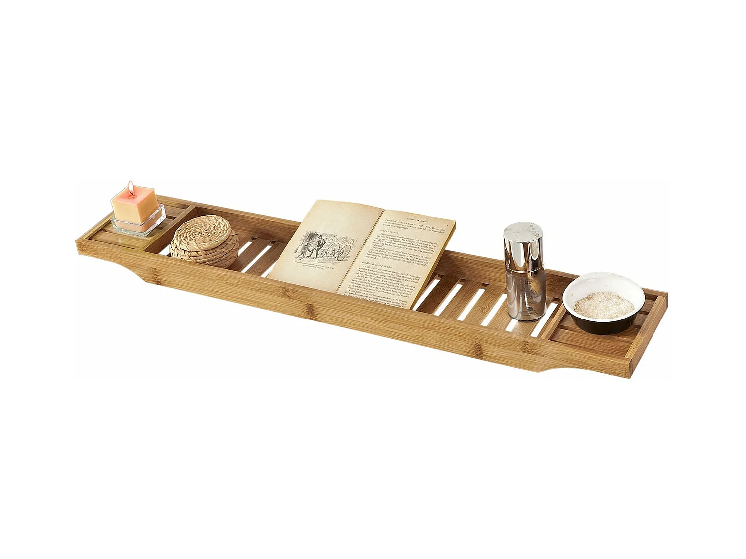 Pont De Baignoire En Bambou Porte Savon Et Gel Douche Serviteur De Baignoire, Frg212-n