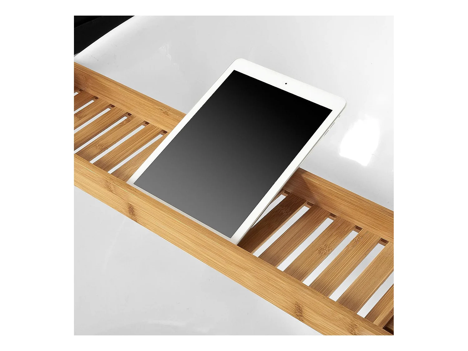 Pont De Baignoire En Bambou Porte Savon Et Gel Douche Serviteur De Baignoire, Frg212-n