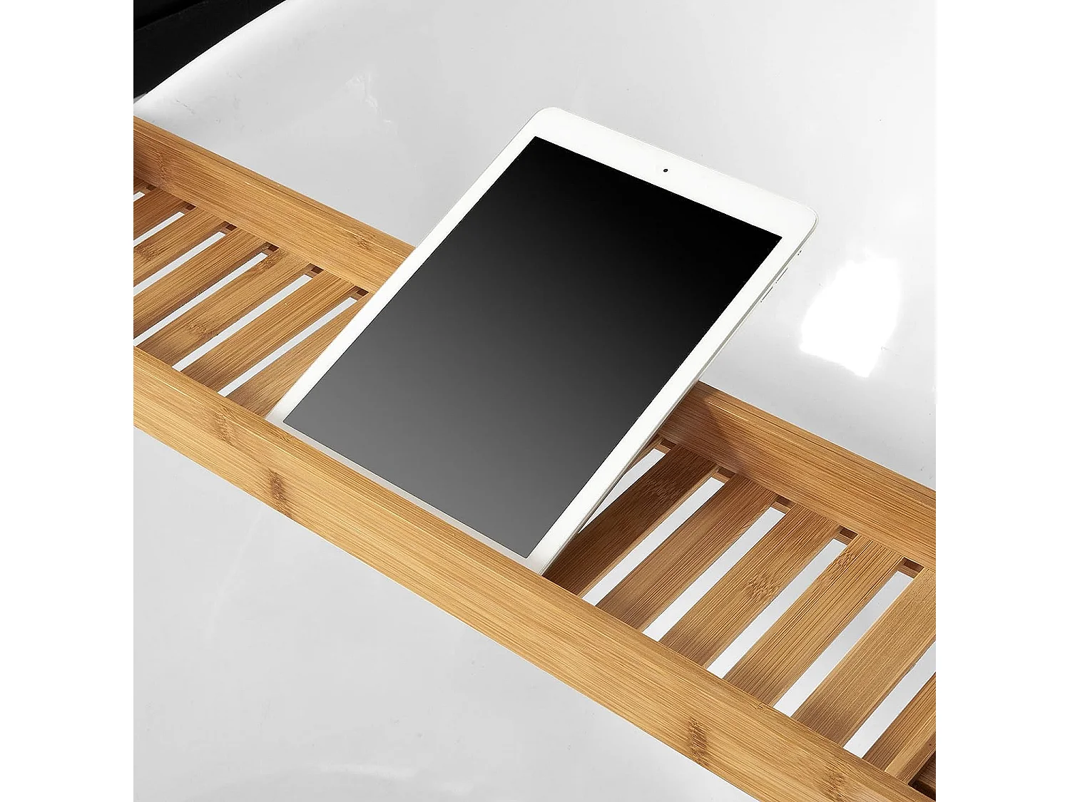 SoBuy Ripiano per vasca da bagno in bambù,L80CM, FRG212-N