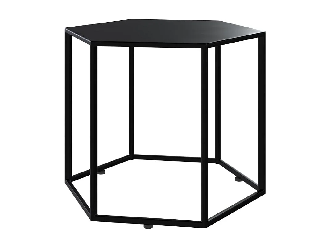 Tables basses hexagonales noires en métal (lot de 2) - Eclipse