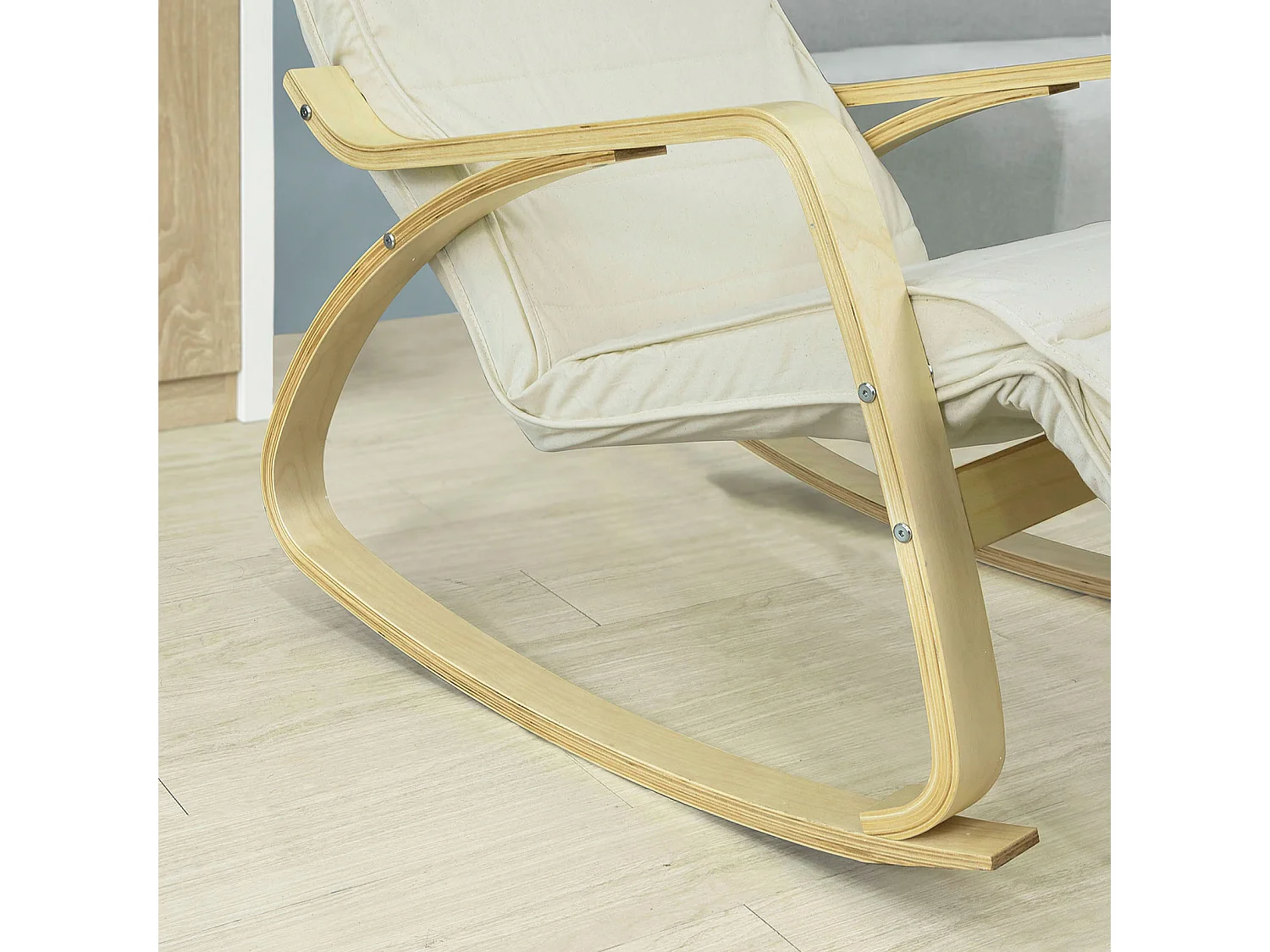 SoBuy Sedia A Dondolo Poltrona Relax Poltroncina Poggia Gambe Regolabile Bianco FST16-W