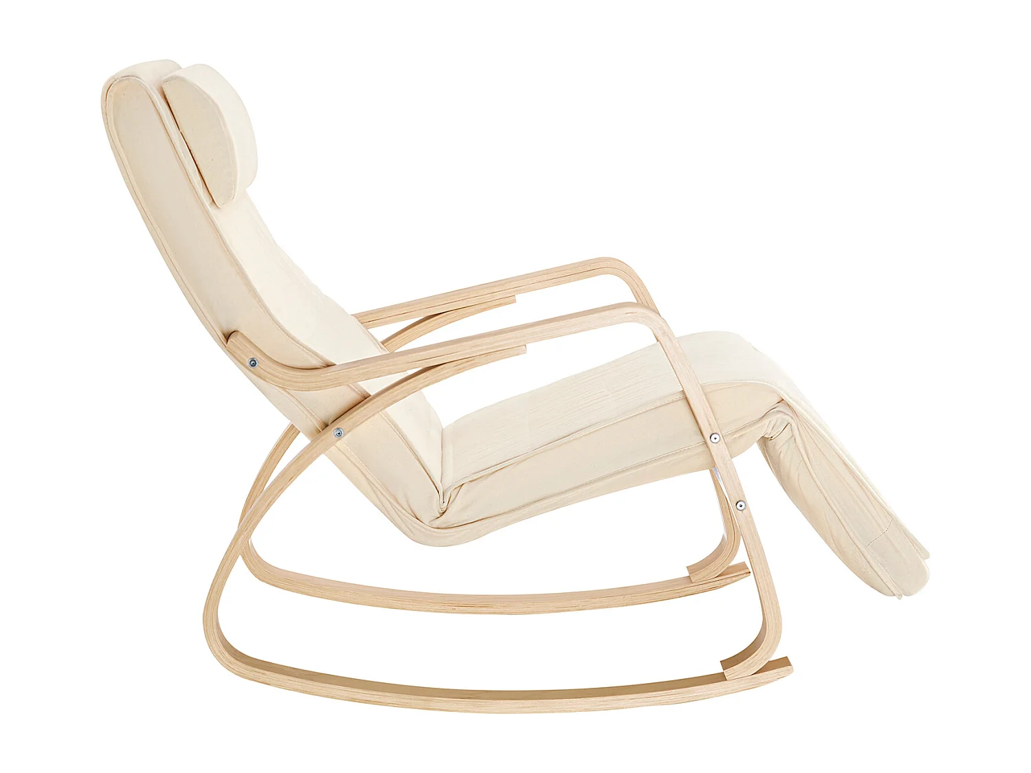 SoBuy Sedia A Dondolo Poltrona Relax Poltroncina Poggia Gambe Regolabile Bianco FST16-W