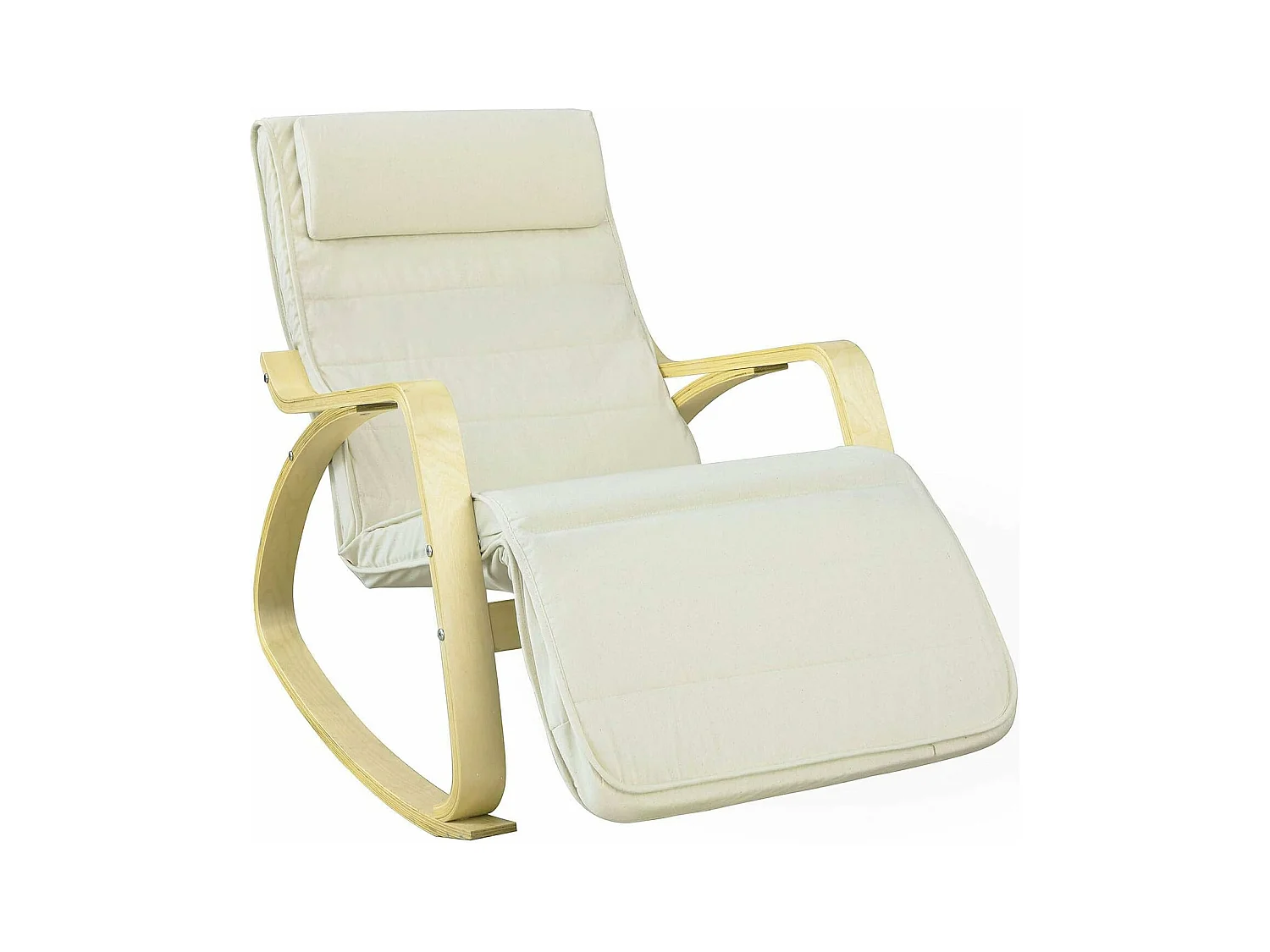 Fauteuil À Bascule Avec Repose-pied Réglable Design Rocking Chair Fauteuil Relax Beige, Fst16-w