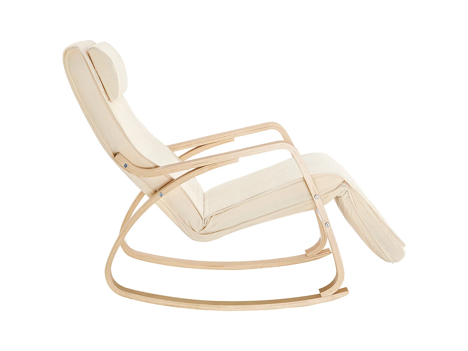 Fauteuil À Bascule Avec Repose-pied Réglable Design Rocking Chair Fauteuil Relax Beige, Fst16-w
