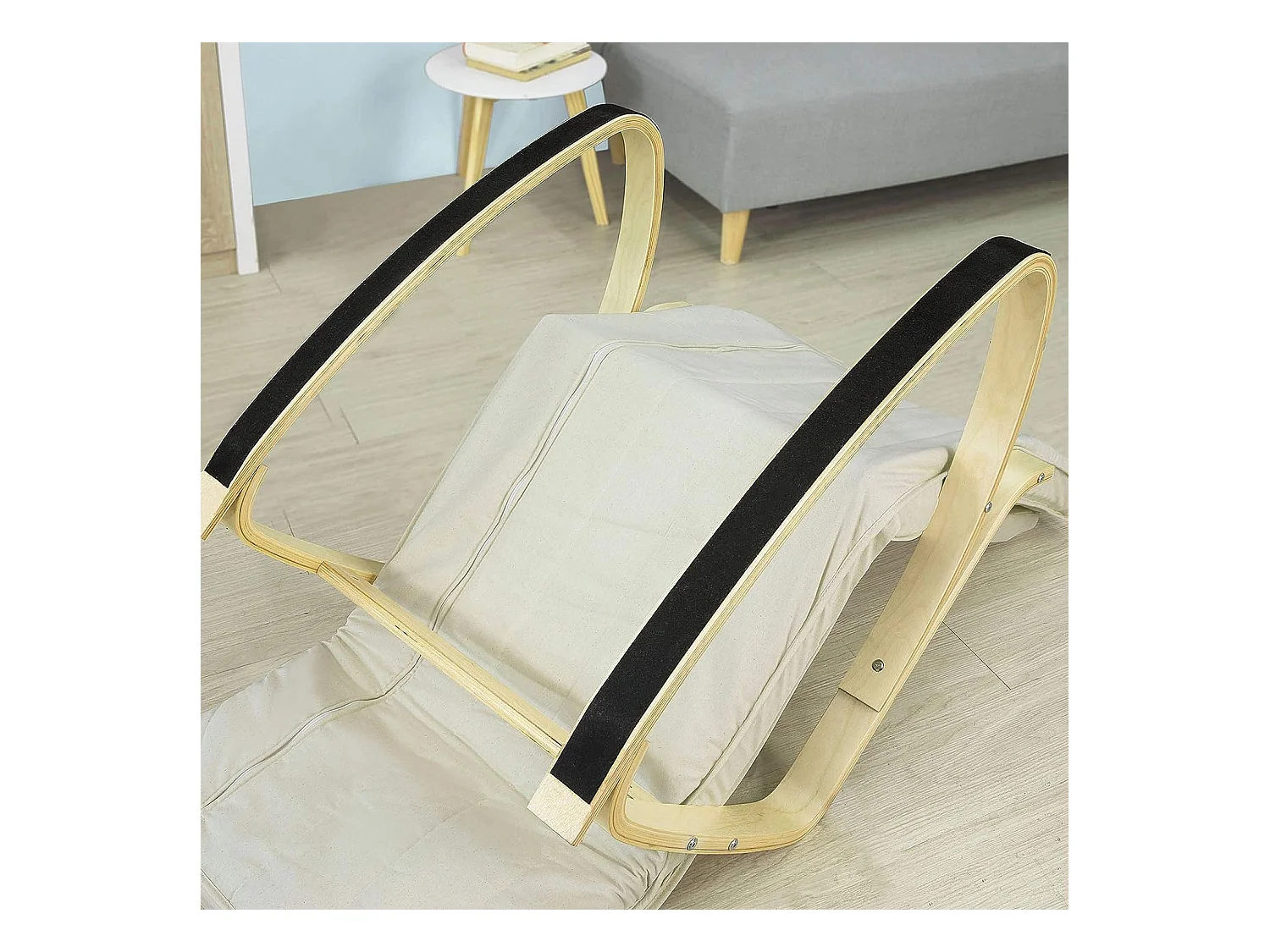 Fauteuil À Bascule Avec Repose-pied Réglable Design Rocking Chair Fauteuil Relax Beige, Fst16-w