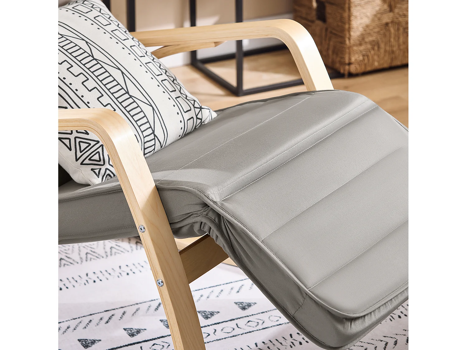 Fauteuil À Bascule Avec Repose-pied Réglable Rocking Chair Fauteuil Relax Gris, Fst16-dg