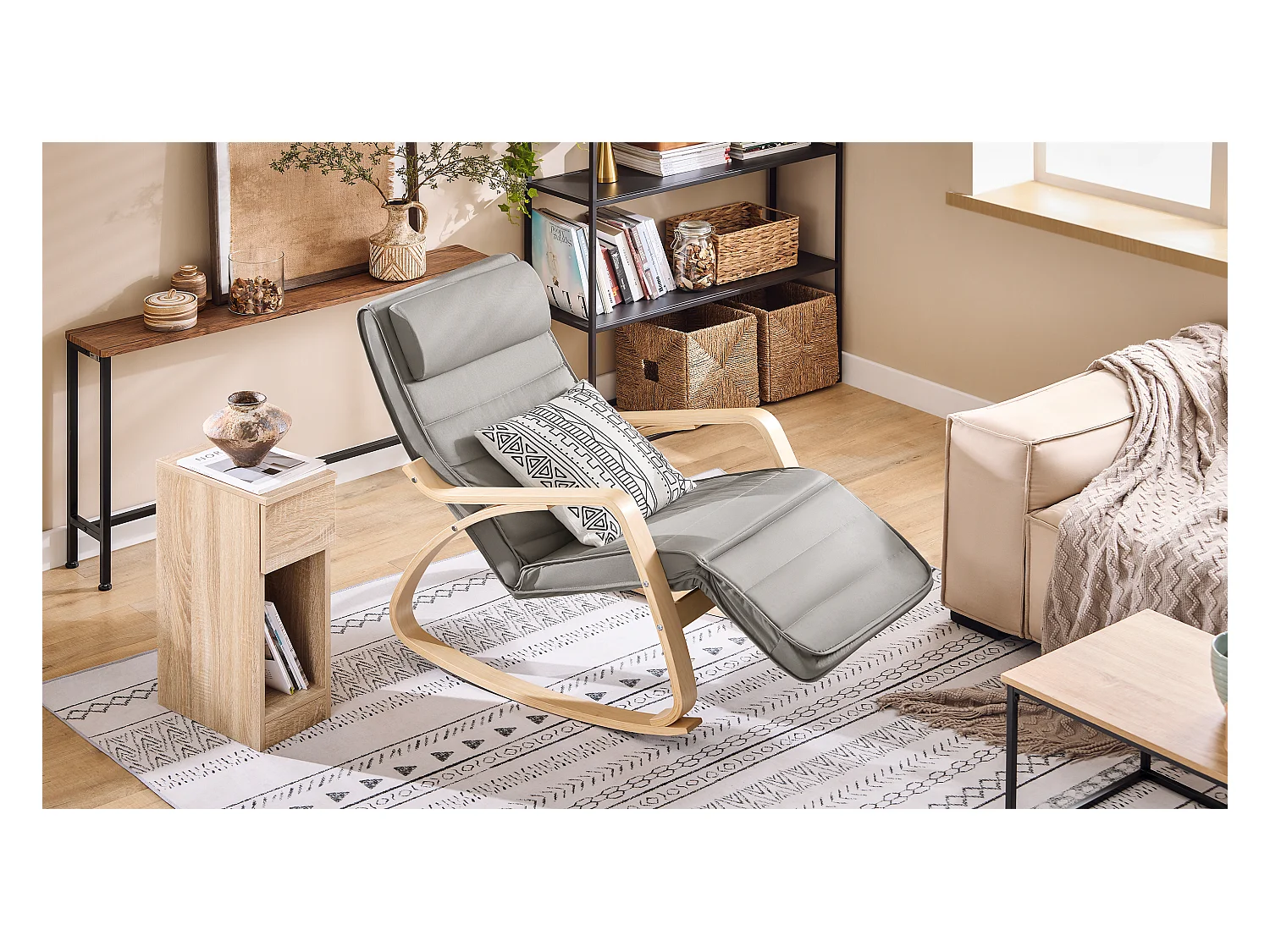 Bujane krzesło z regulowanym podnóżkiem FST16-DG