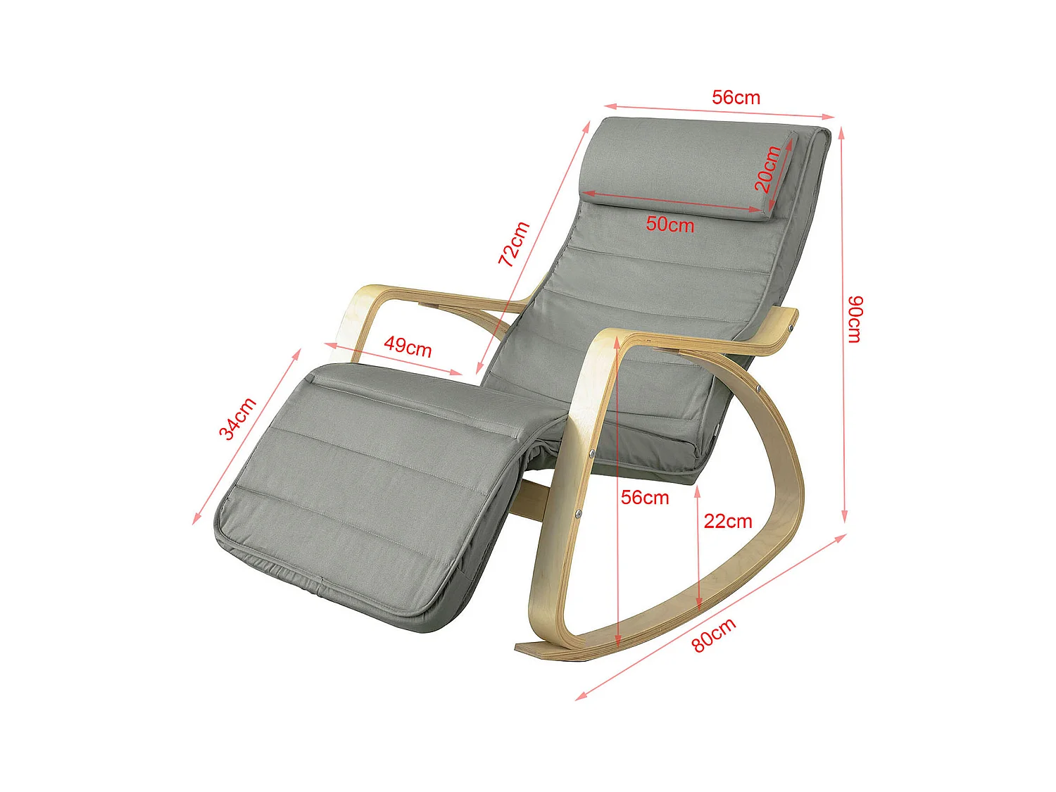 Bujane krzesło z regulowanym podnóżkiem FST16-DG