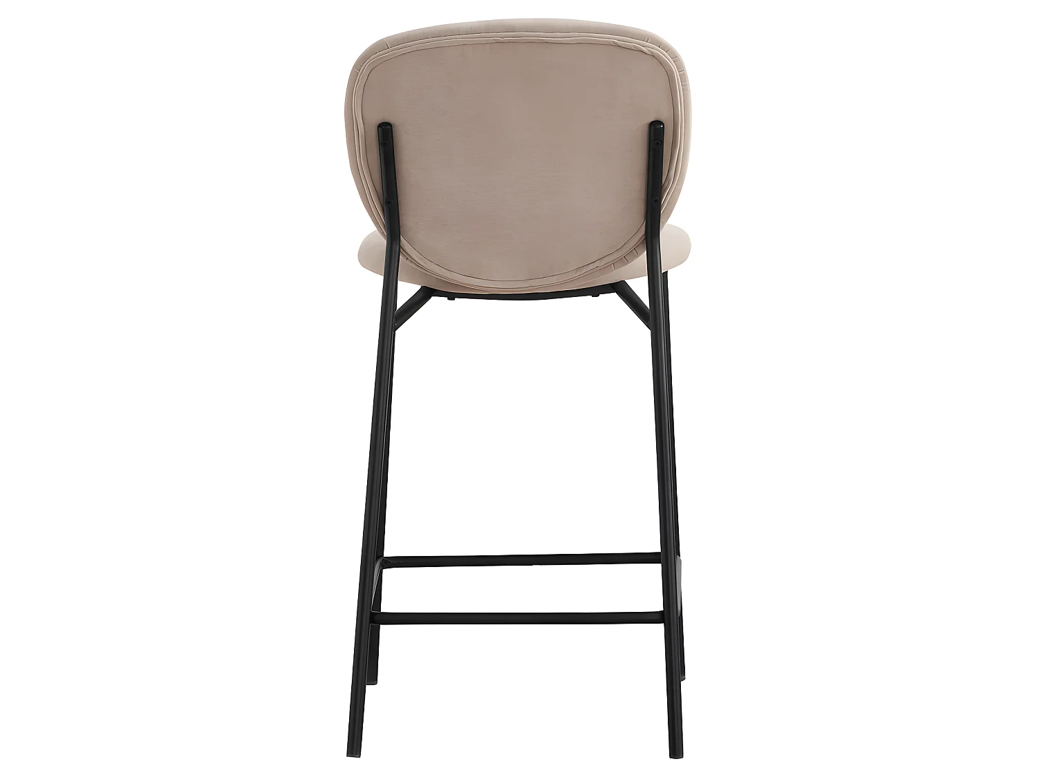 Dalby - Lot de 2 tabourets de bar en tissu et métal H65cm - Beige