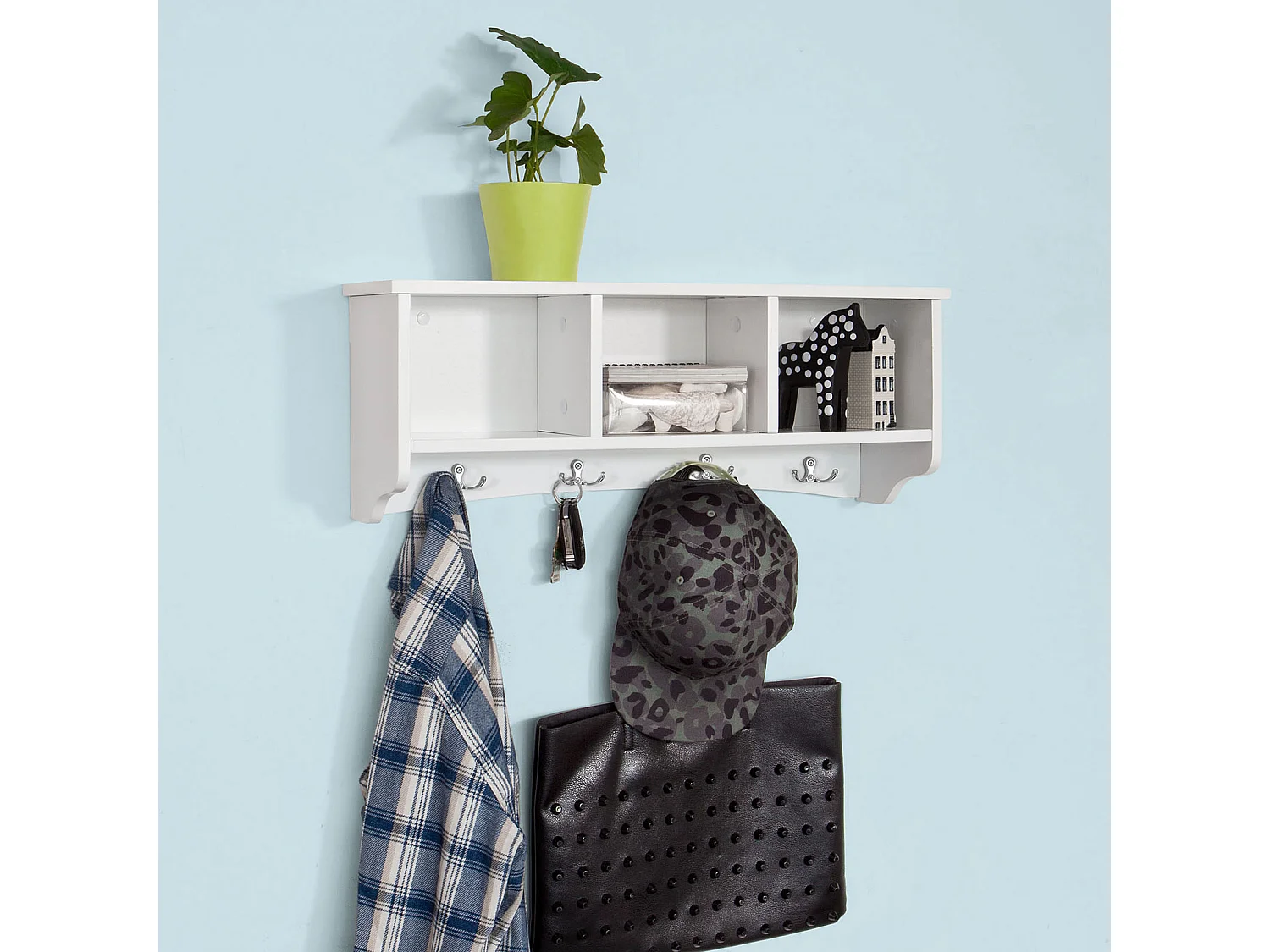 Półka ścienna z 4 hakami FRG48-W