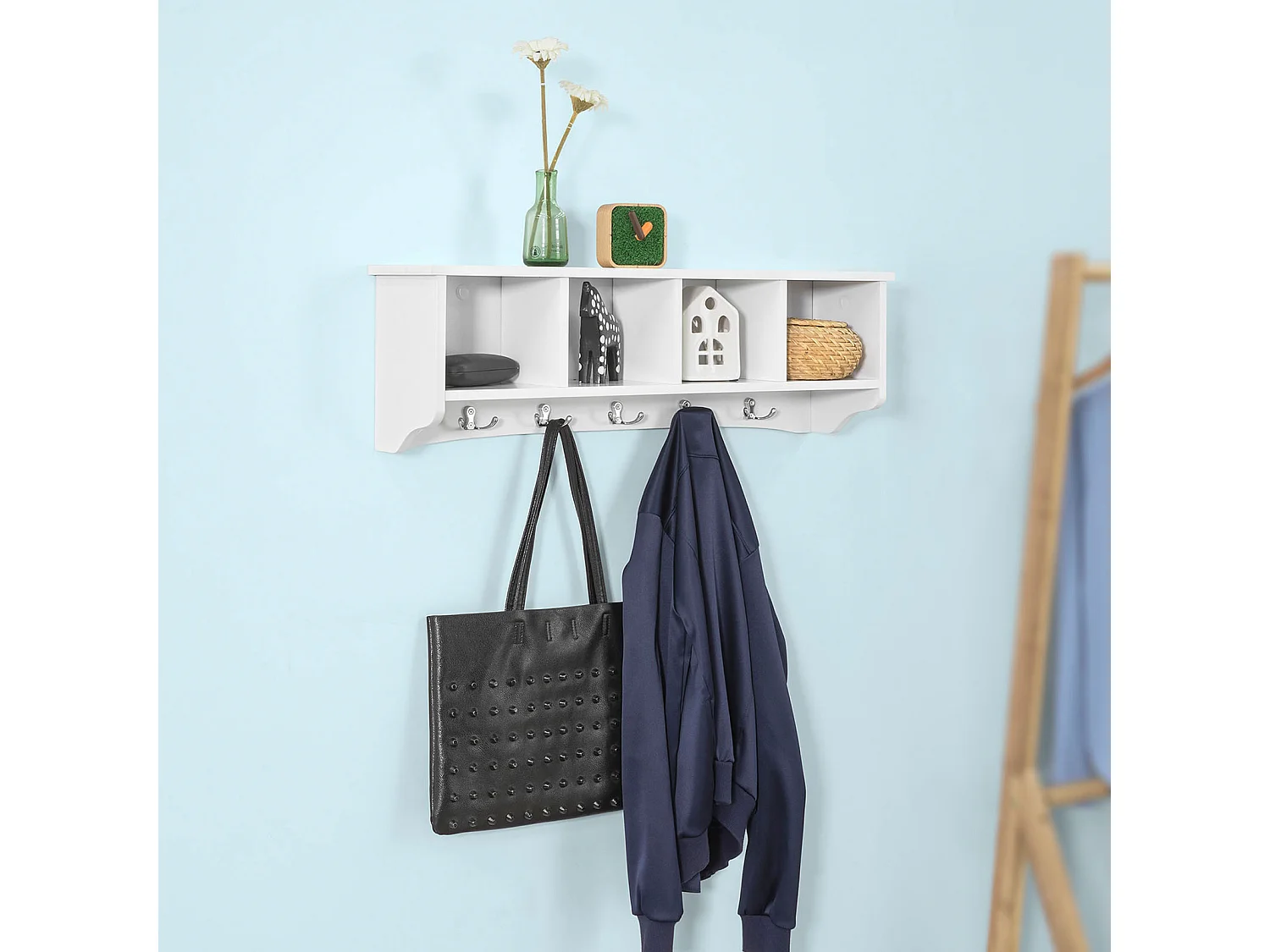 Estantes de Pared de MDF, Armario Suspendido, Estanteria para Trasteros FRG48-L-W SoBuy ES